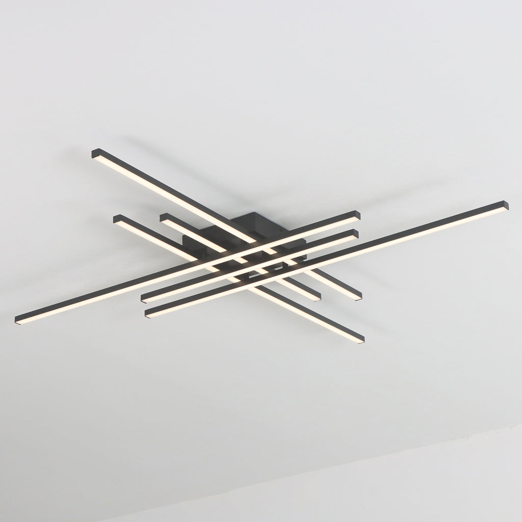 6-Lights Linear Modern LED Triac Dimmable Flush Mount