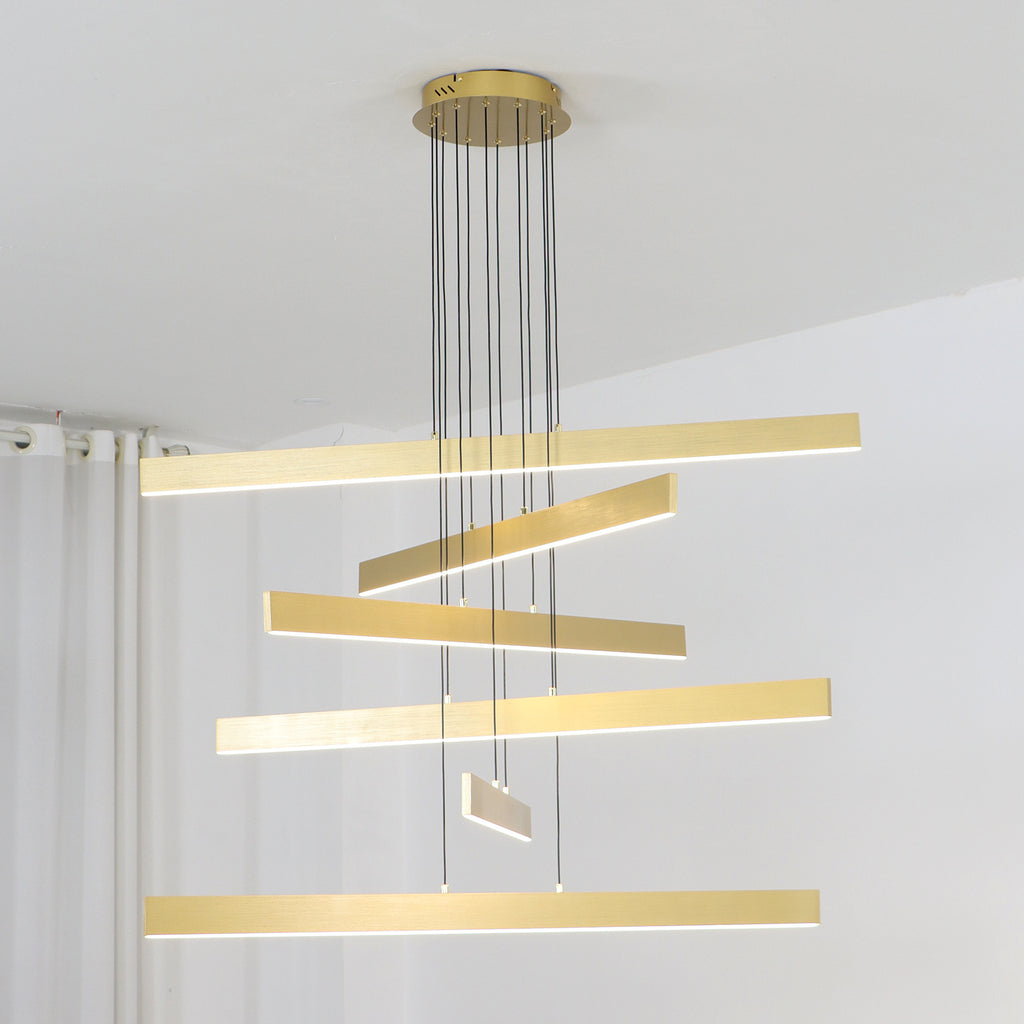3/6 Lights 43.7"  Linear Sputnik Chandeliers for Dining Living Rooms,3000K