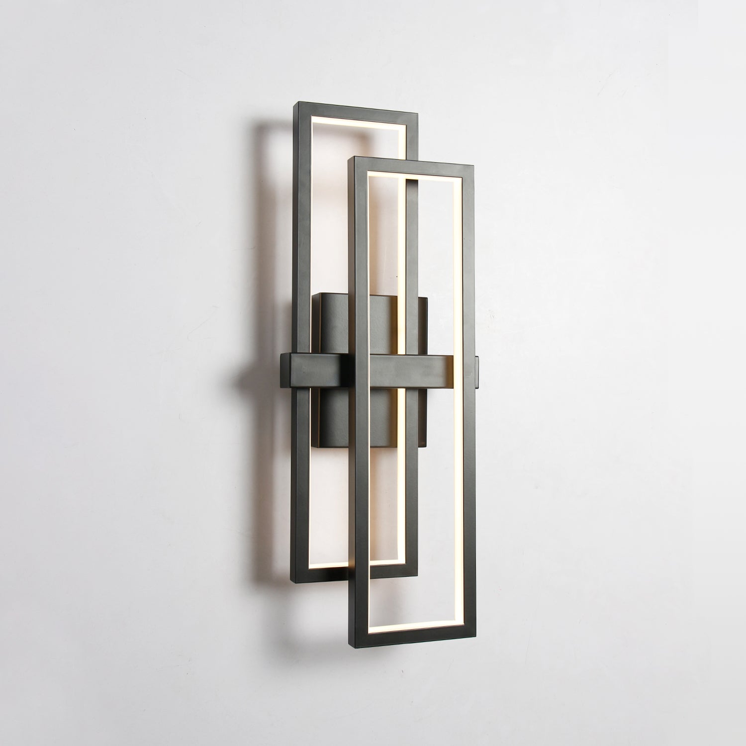 21"H Modern LED Dimmable Black Wall Sconce with Warm Light