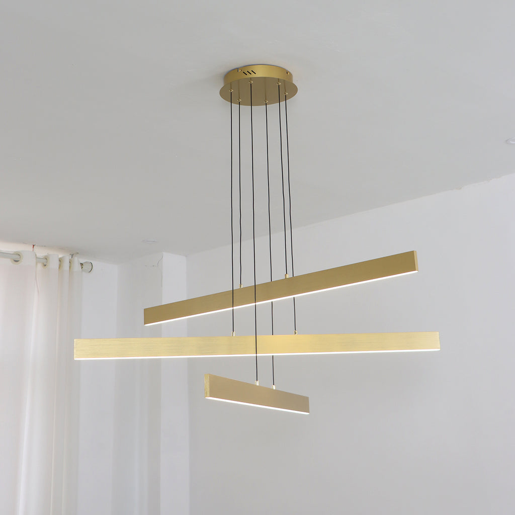 3/6 Lights 43.7"  Linear Sputnik Chandeliers for Dining Living Rooms,3000K