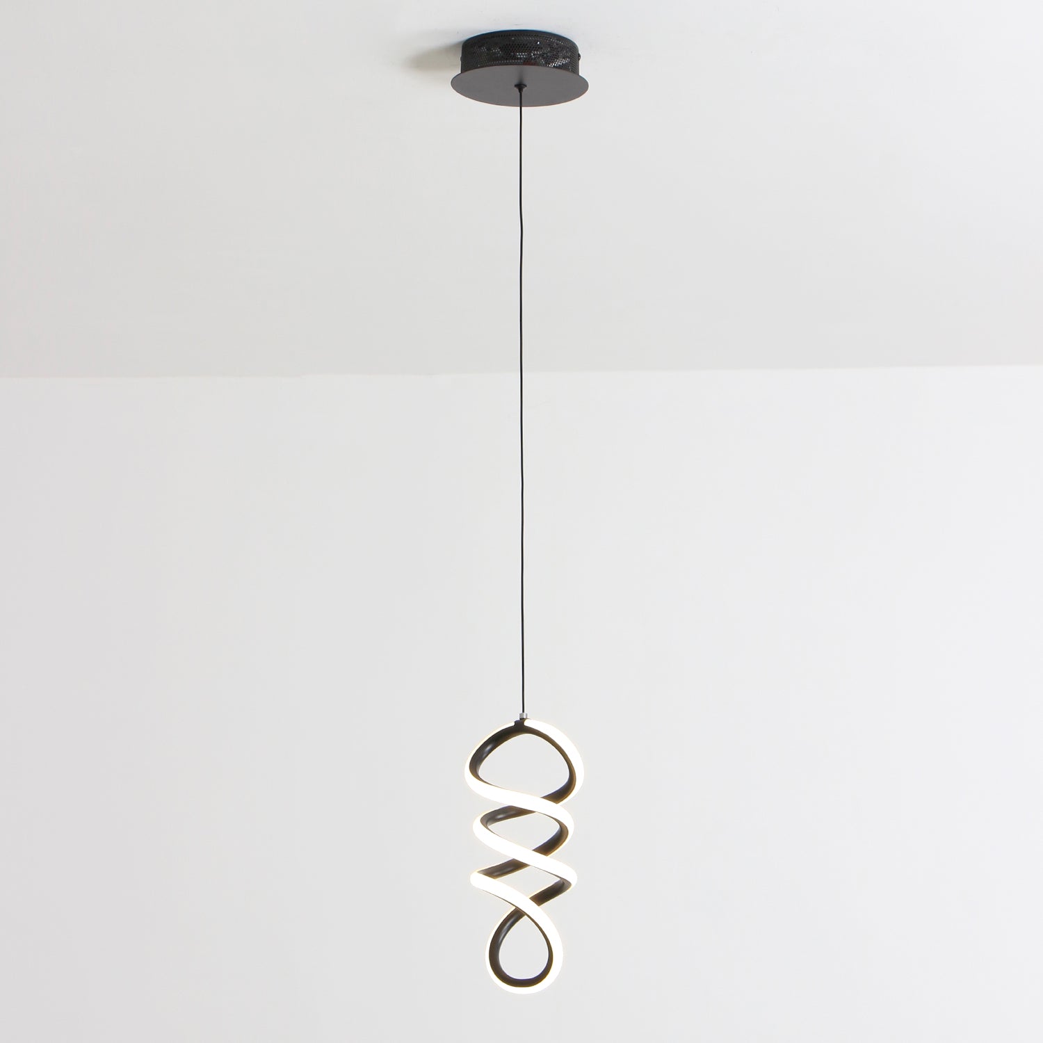 11.8"H*4.5"W Swirl LED Triac Dimmable Mini-Pendant Light with Black or Chrome Finish