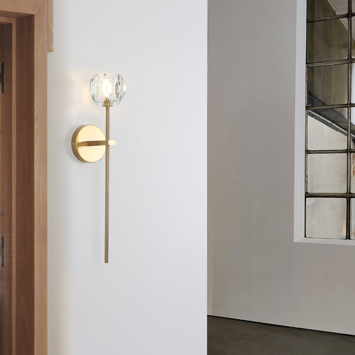 4 in. 1-Light Crystal Ball Shade Mini Wall Sconce, G9 Bulb Base, 2-Pack