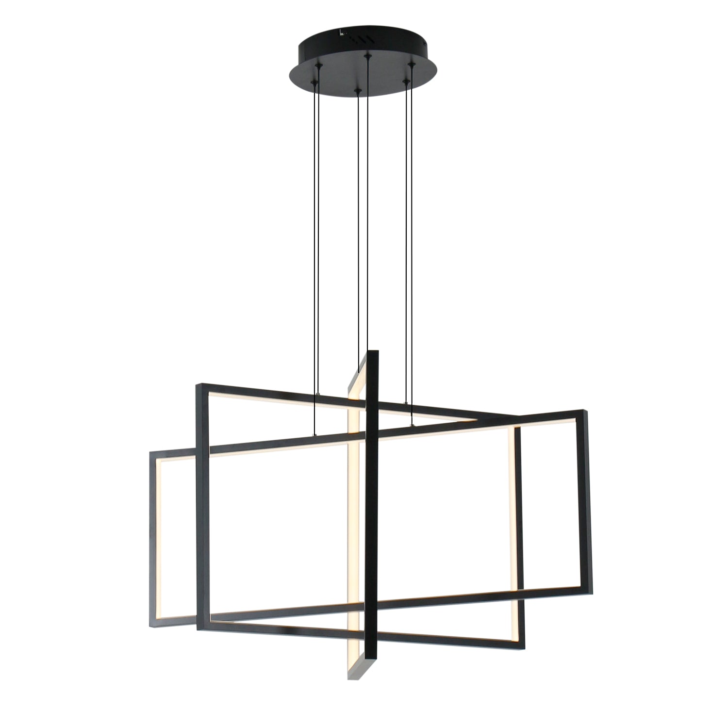 3 Lights 31.4" Rectangle Modern LED Dimmable Chandelier