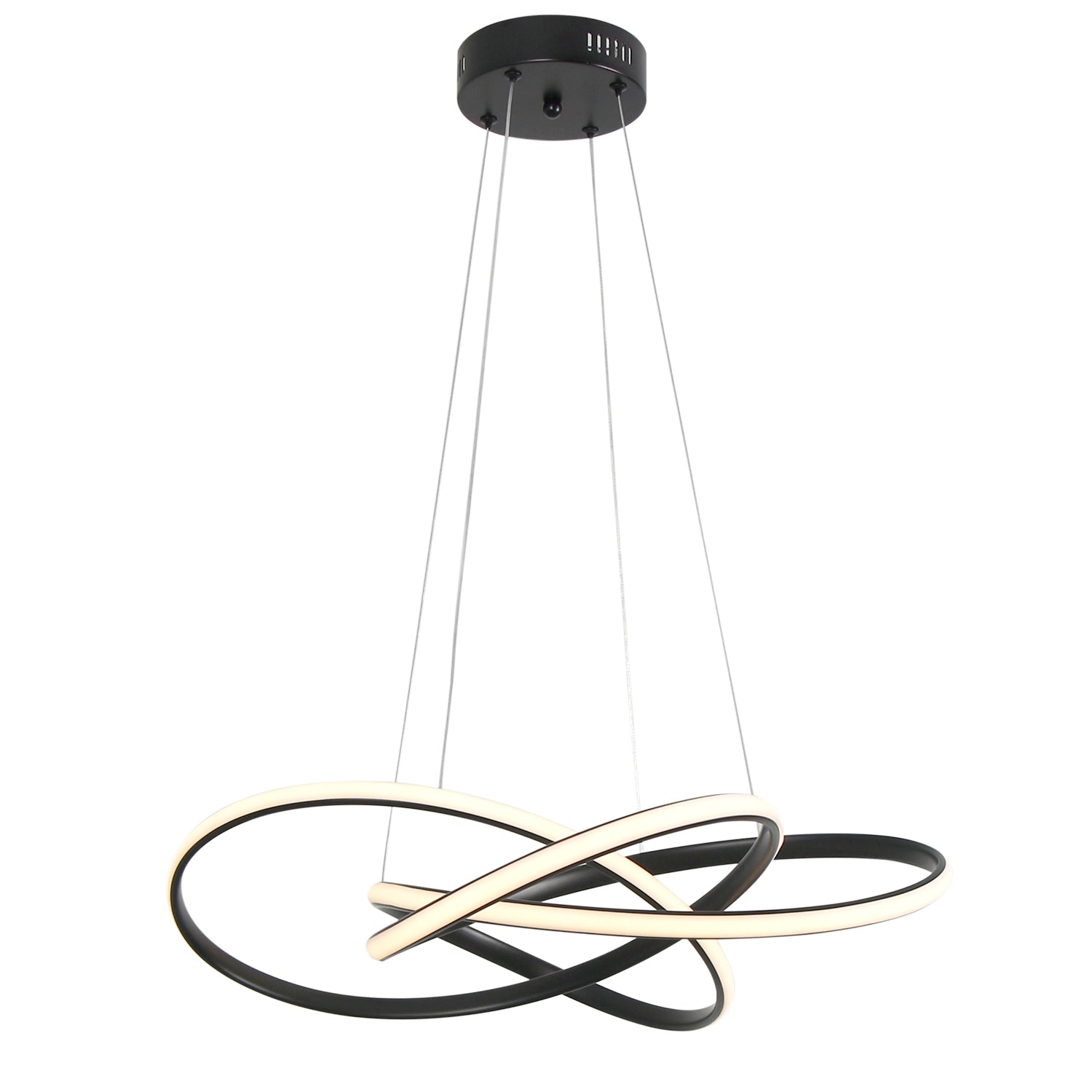 23.6” Swirl Modern LED Dimmable Chandelier for Bedroom Kitchen Foyer