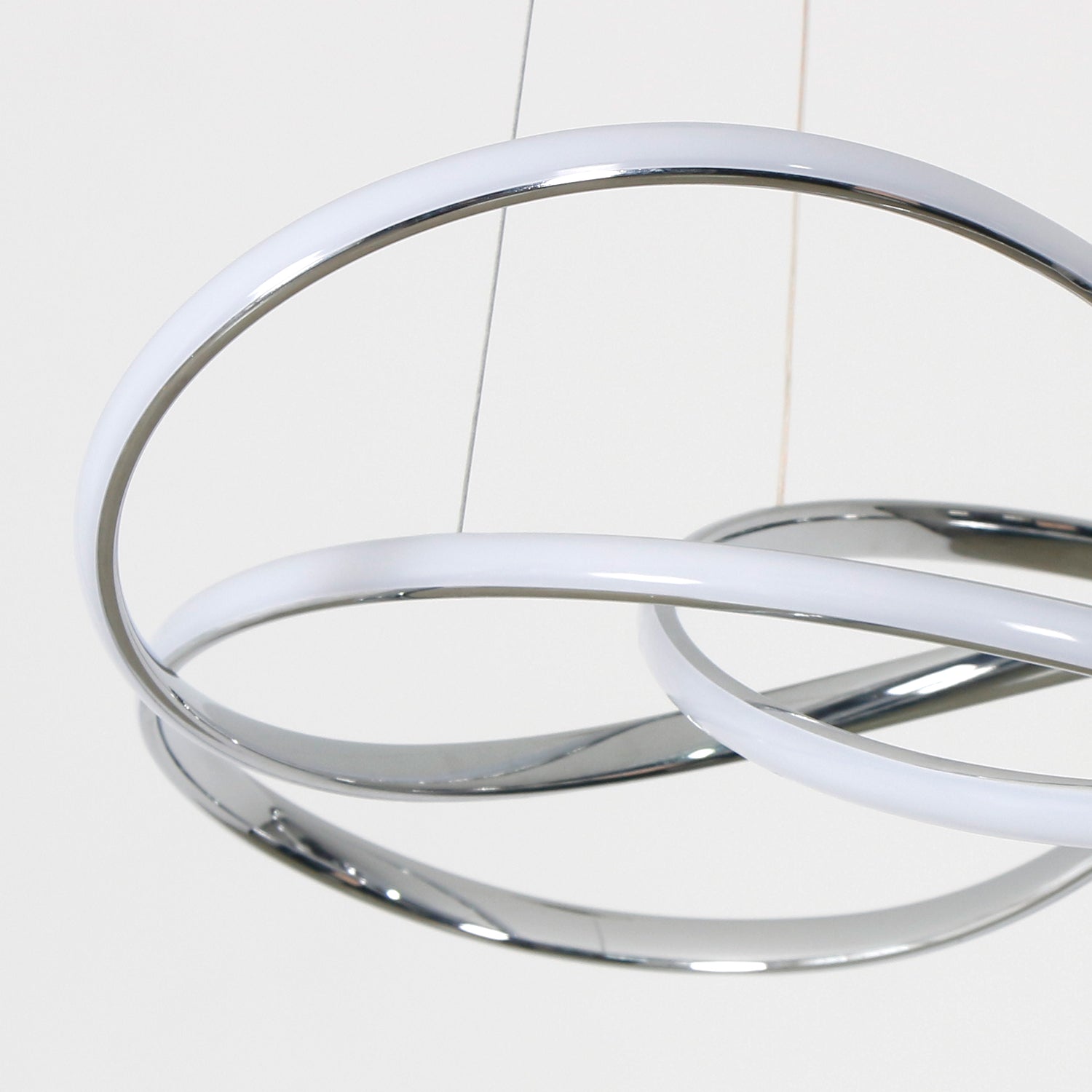 23.6” Swirl Modern LED Dimmable Chandelier for Bedroom Kitchen Foyer