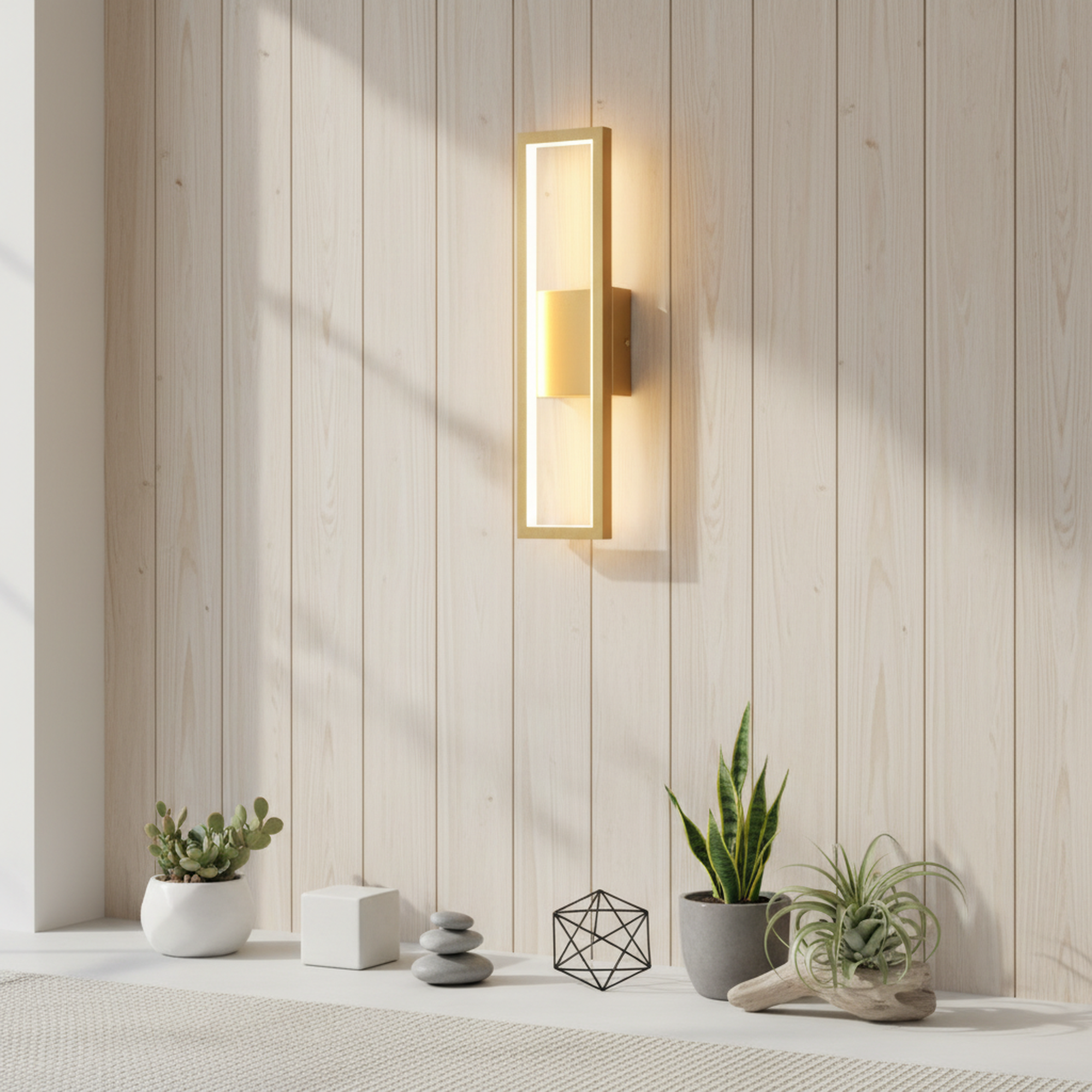 H18" Single Modern LED Triac Dimmable Black/Gold Wall Sconce