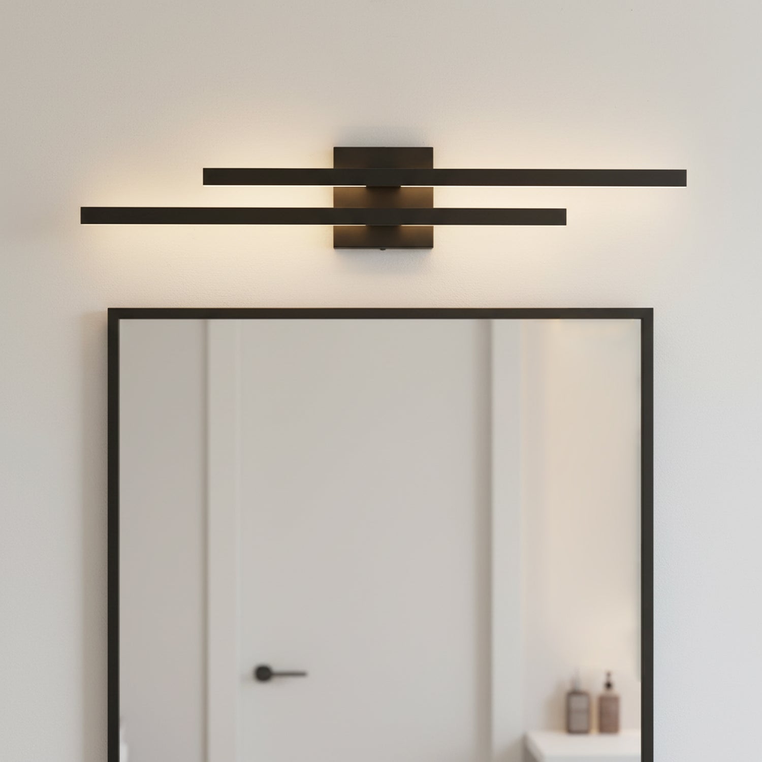 28/35/44 Inch 2-Lights Black 3 CCT Dimmable Linear Wall Sconce