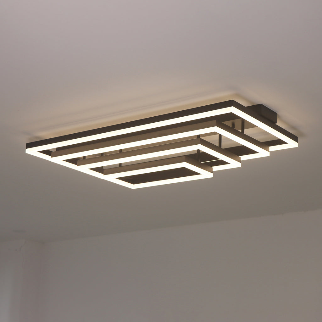 Rectangular BlacK Integrated LED Dimmable Flush Mount Ceiling Light