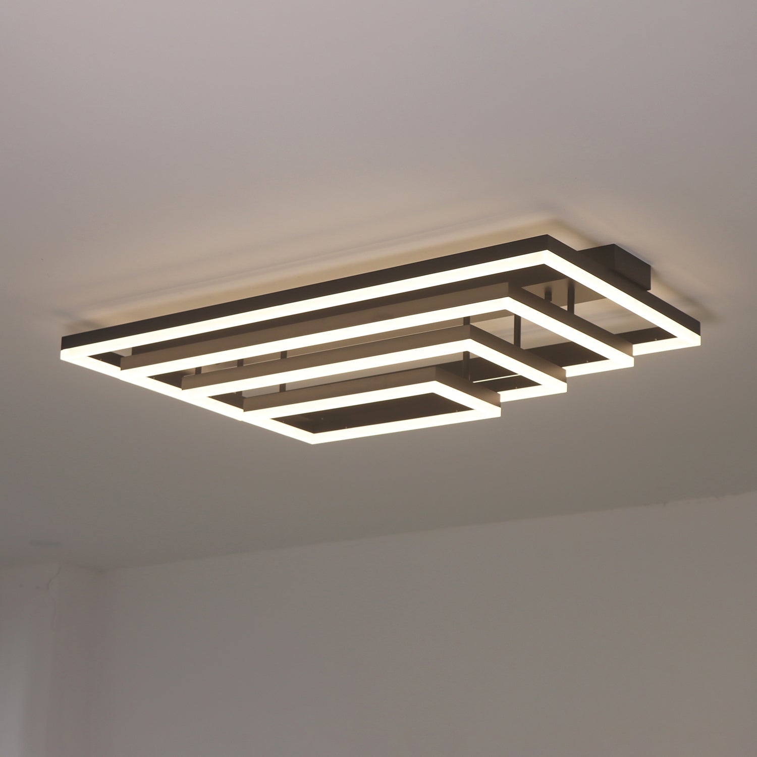 Rectangular BlacK Integrated LED Dimmable Flush Mount Ceiling Light