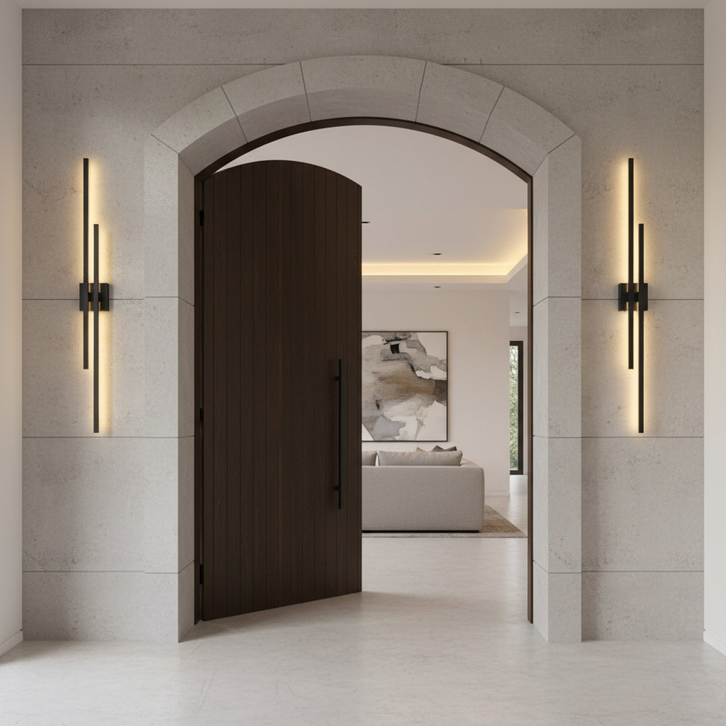 28/35/44 Inch 2-Lights Black 3 CCT Dimmable Linear Wall Sconce