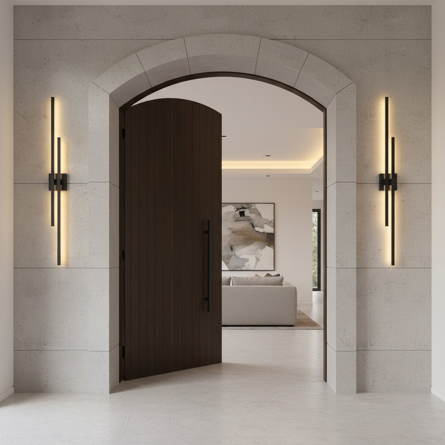 28/35/44 Inch 2-Lights Black 3 CCT Dimmable Linear Wall Sconce