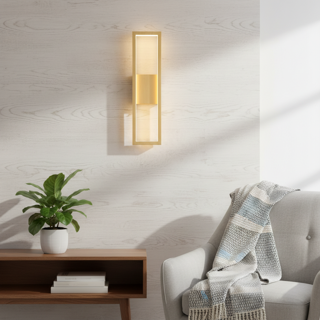 H18" Single Modern LED Triac Dimmable Black/Gold Wall Sconce