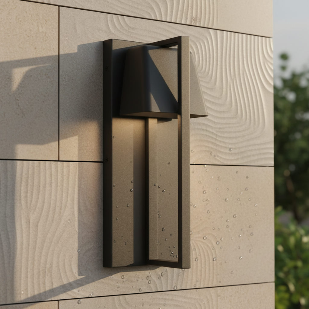 14.8 Inch Black Outdoor Wall Light with 3000K Warm Light,Indoor Wall Sconce