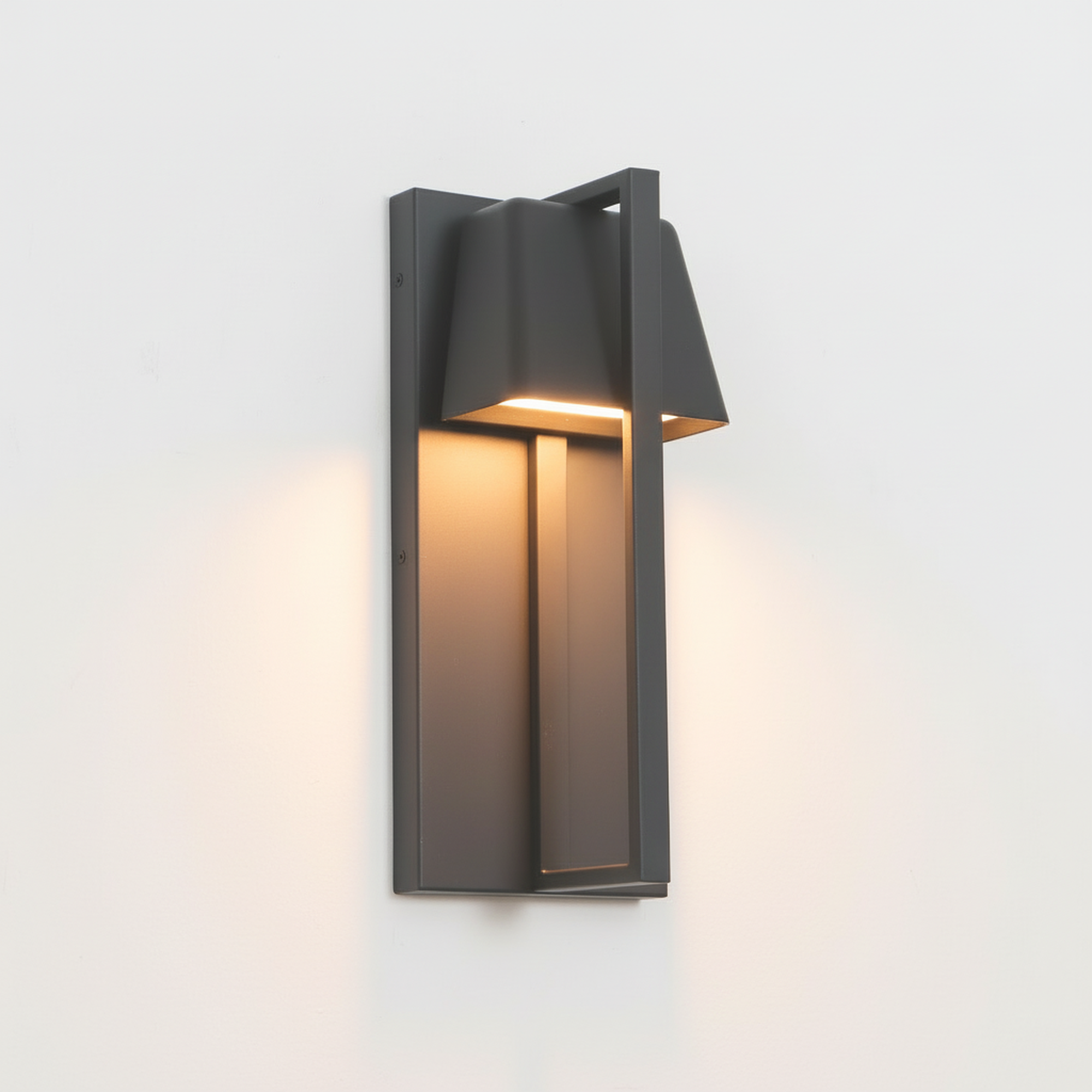 14.8 Inch Black Outdoor Wall Light with 3000K Warm Light,Indoor Wall Sconce