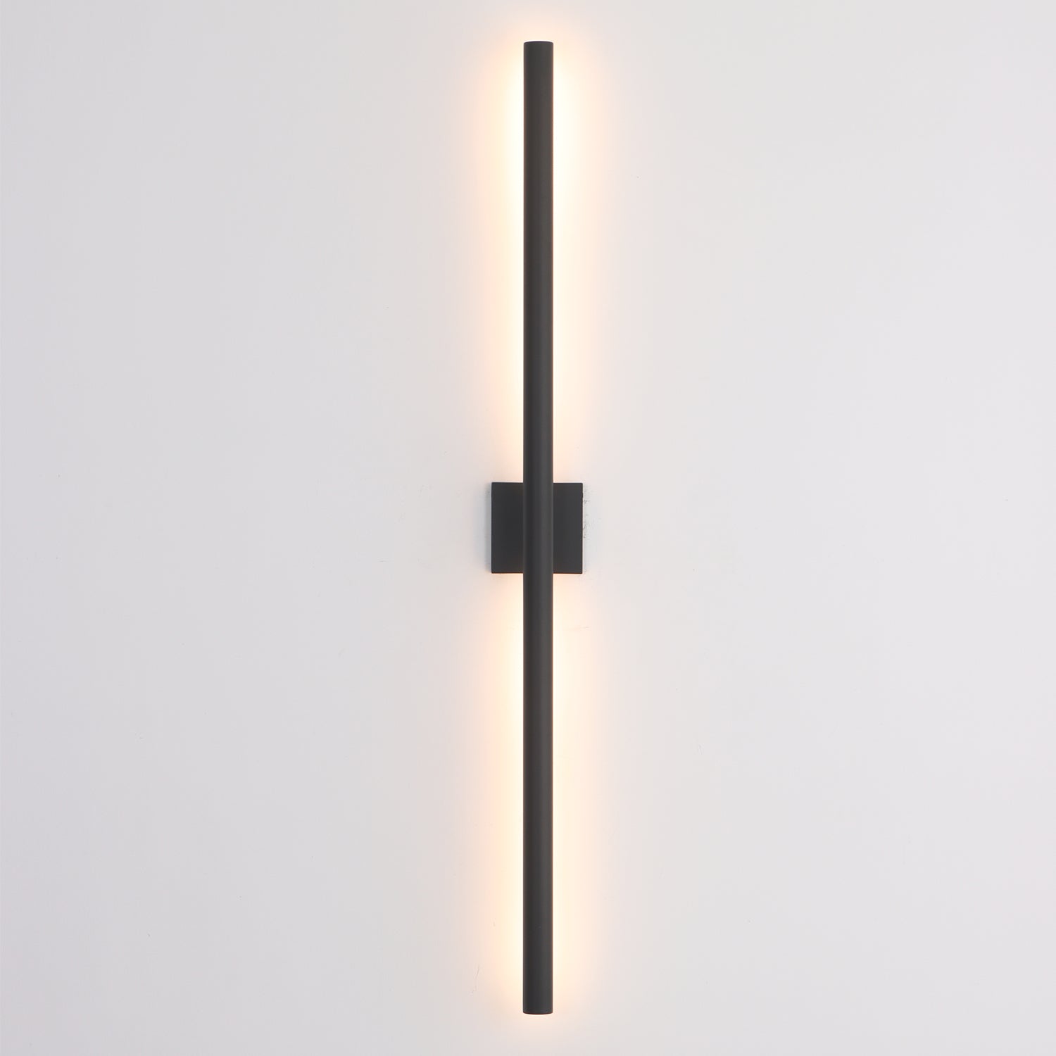 Cylinder Outdoor Minimalist Linear Black LED Wall Sconce