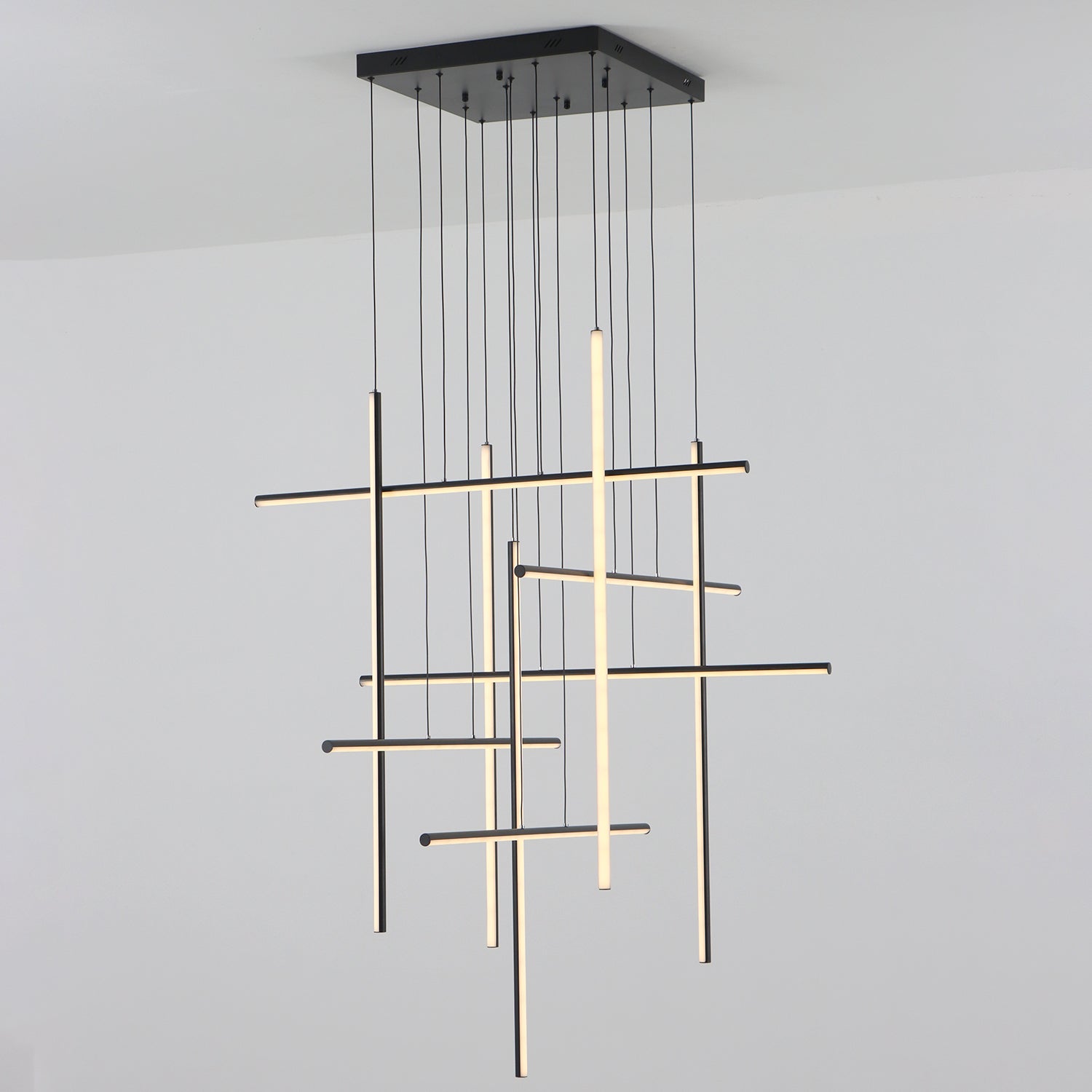Modern Integrated LED Dimmable Linear Long Chandelier