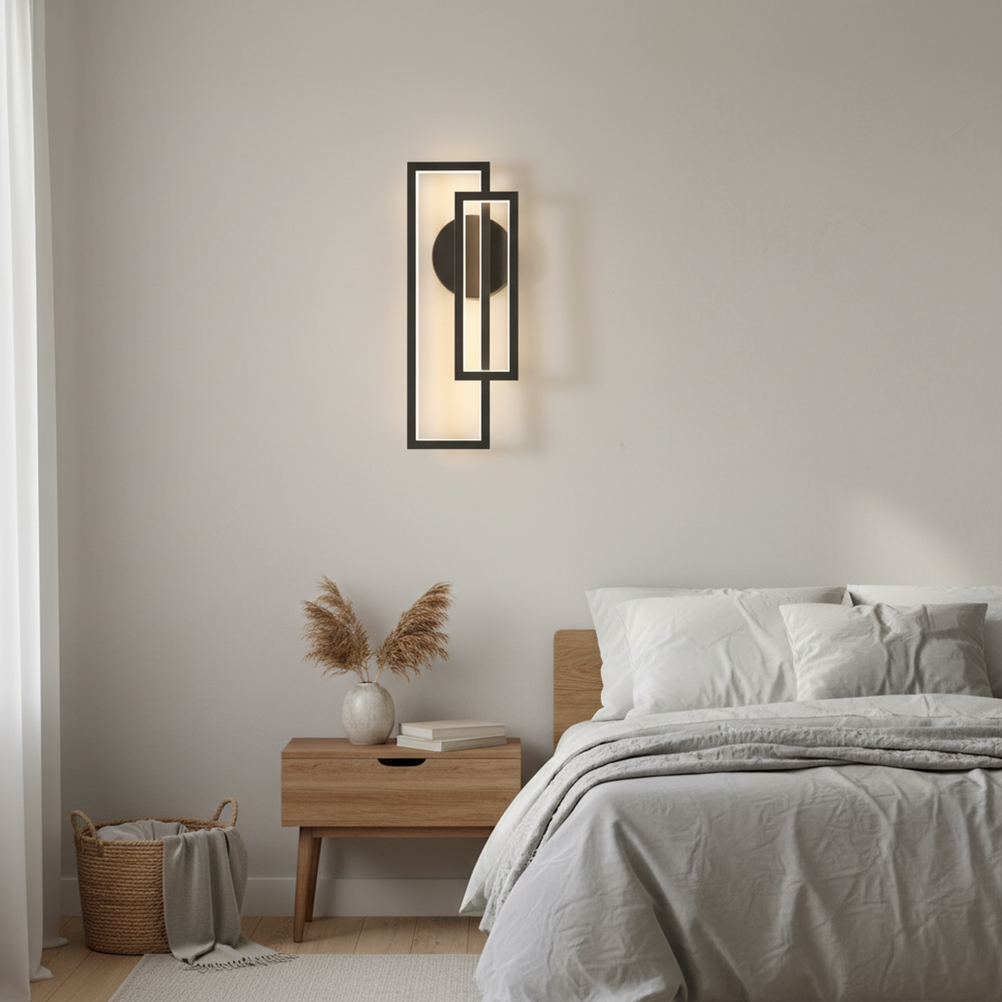 H17.7" 2-Lights Black Triac Dimmable LED Wall Sconce,2-Pack