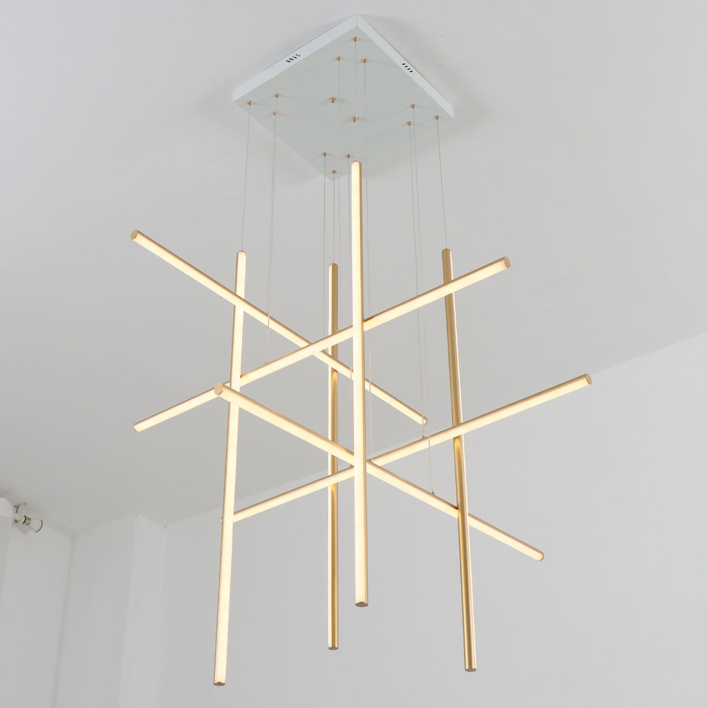 Modern Integrated LED Dimmable Linear Long Chandelier