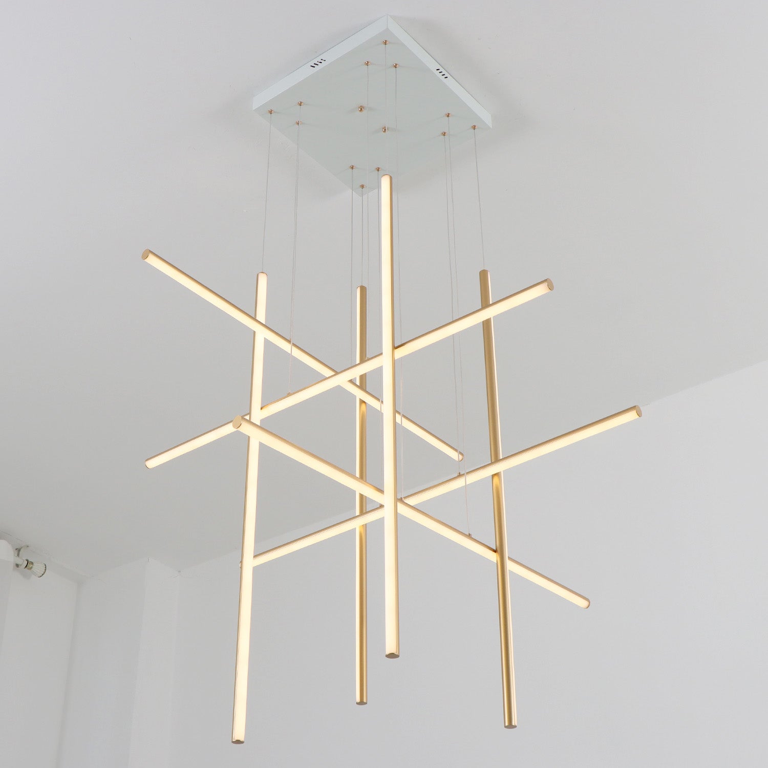 Modern Integrated LED Dimmable Linear Long Chandelier