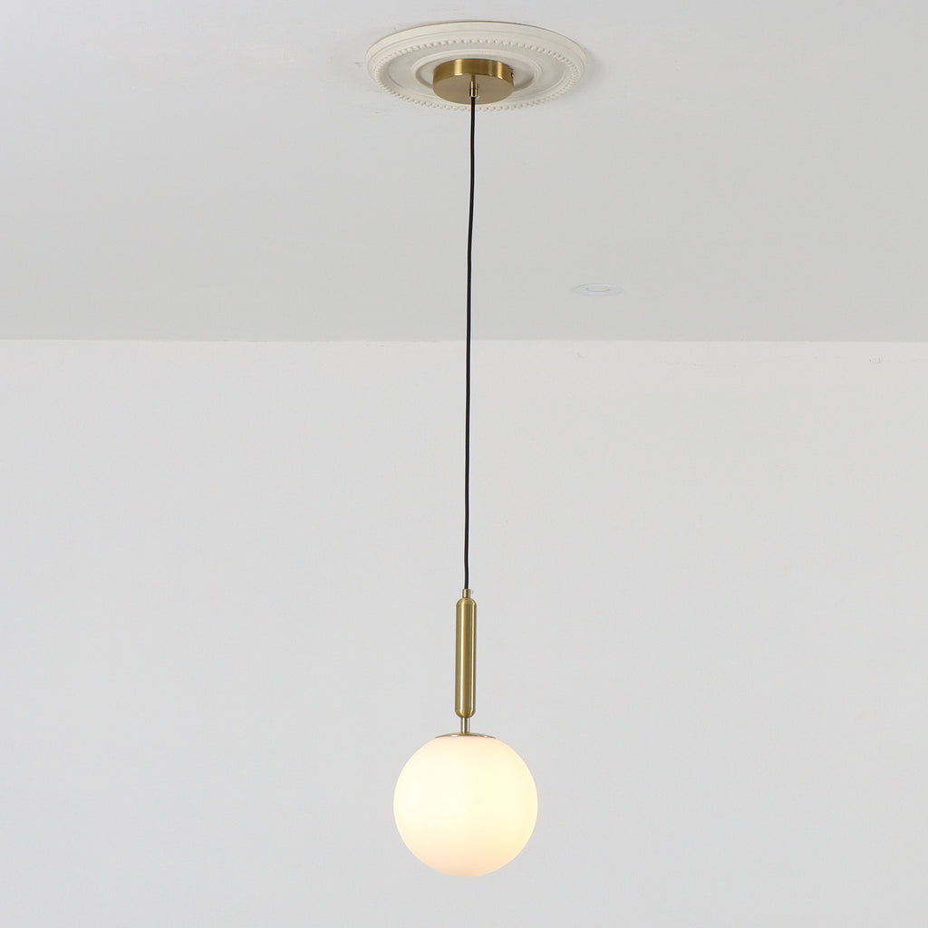 8 In. 1-Light Modern Globe Glass Shade Mini-Pendant Light with E12 Base