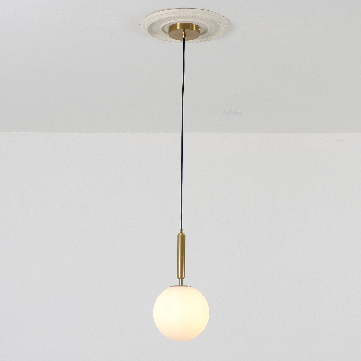 8 In. 1-Light Modern Globe Glass Shade Mini-Pendant Light with E12 Base