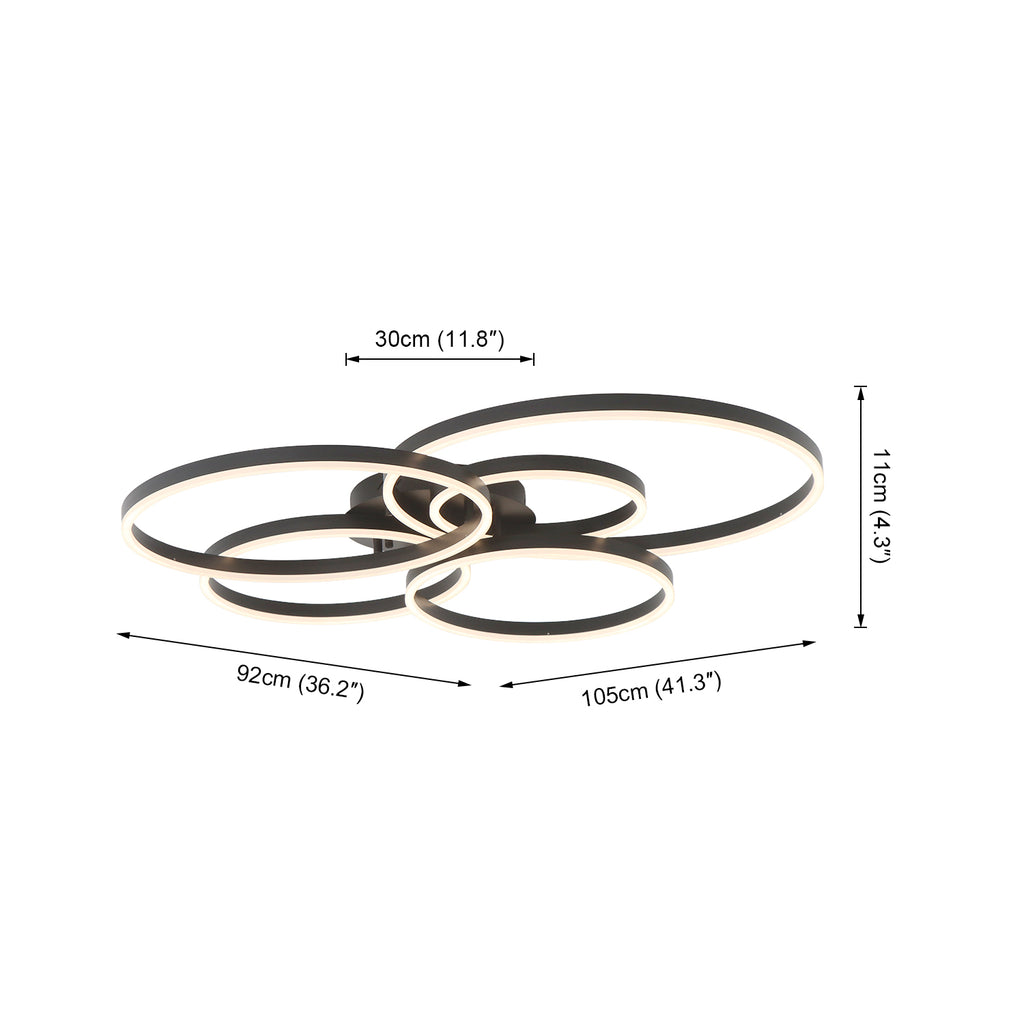 Circle Modern Integrated LED Flush Mount Ceiling Light with Remote Control