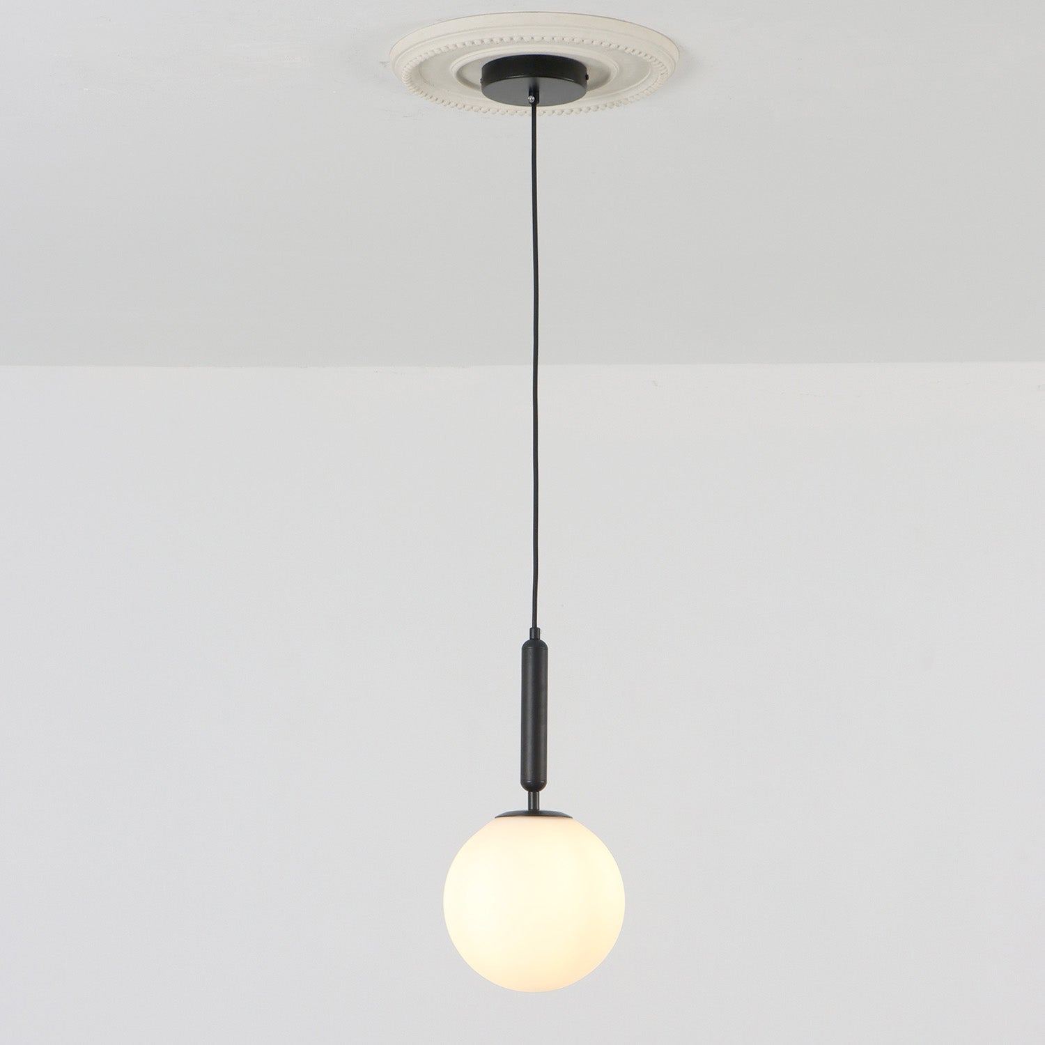 8 In. 1-Light Modern Globe Glass Shade Mini-Pendant Light with E12 Base