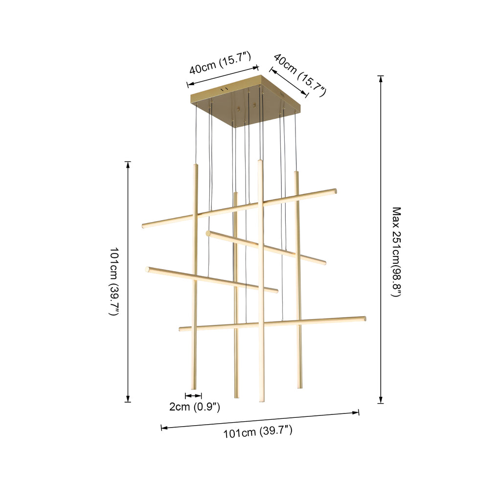 Modern Integrated LED Dimmable Linear Long Chandelier