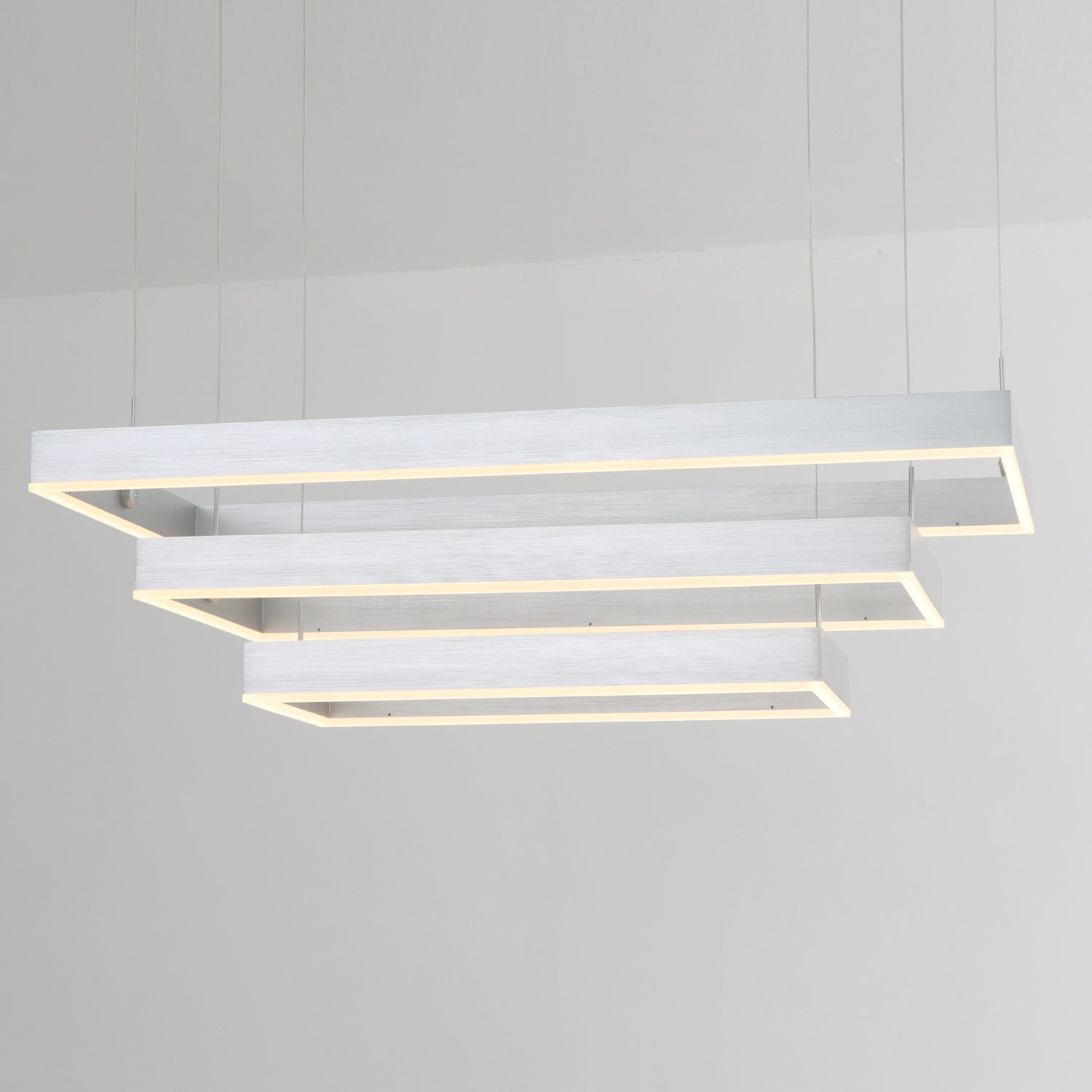 3-Lights 39 in. Rectangular Dimmable Integrated LED Chandelier