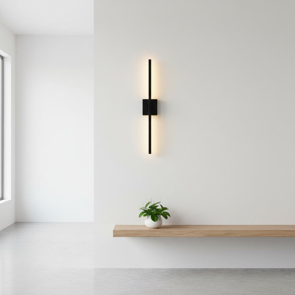 Modern LED Line Wall Sconces Traic Switch Dimming Alumnium Black/Silver/Gold Wall Light for Living Bedroom, Kitchen, Bathroom, Office Room