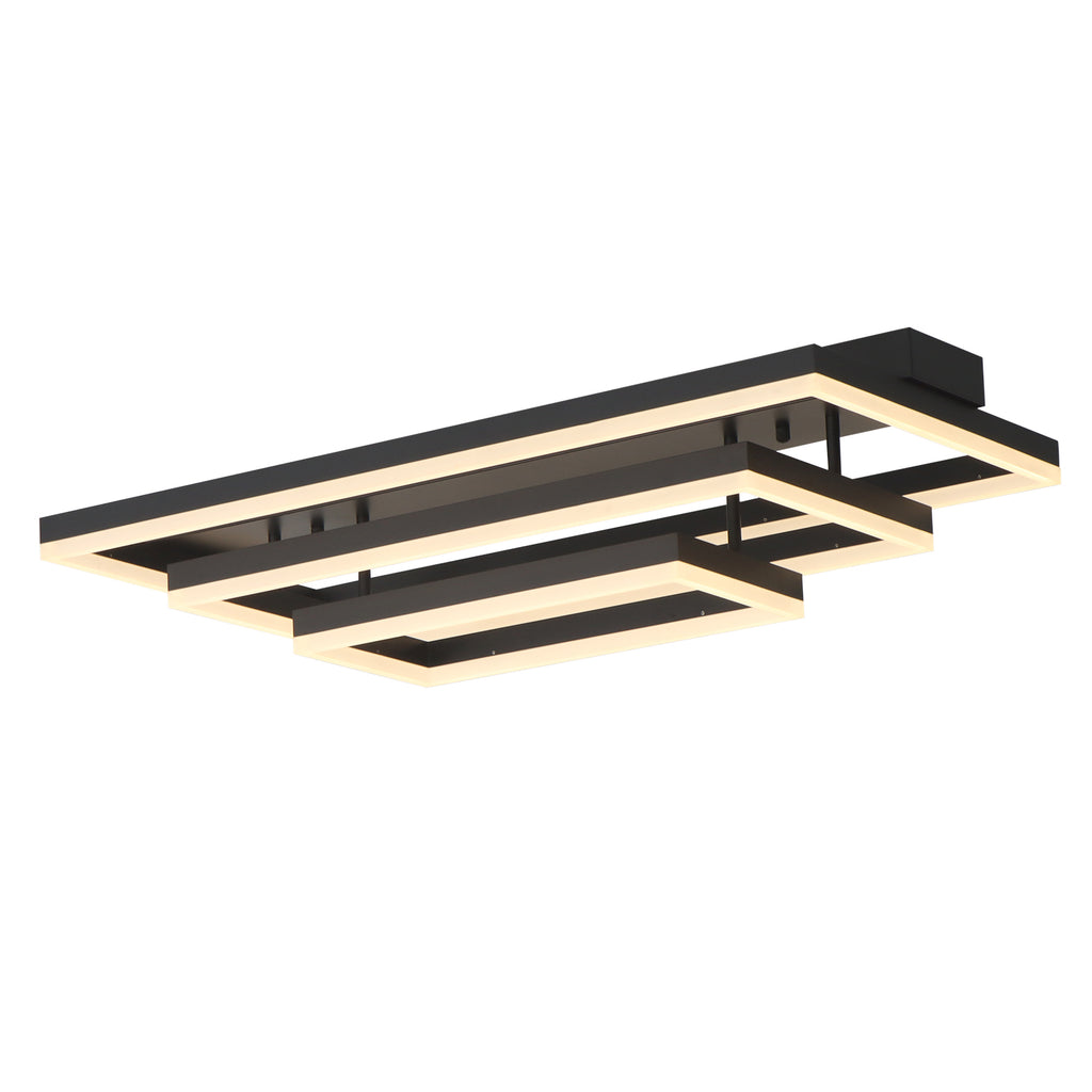Rectangular BlacK Integrated LED Dimmable Flush Mount Ceiling Light