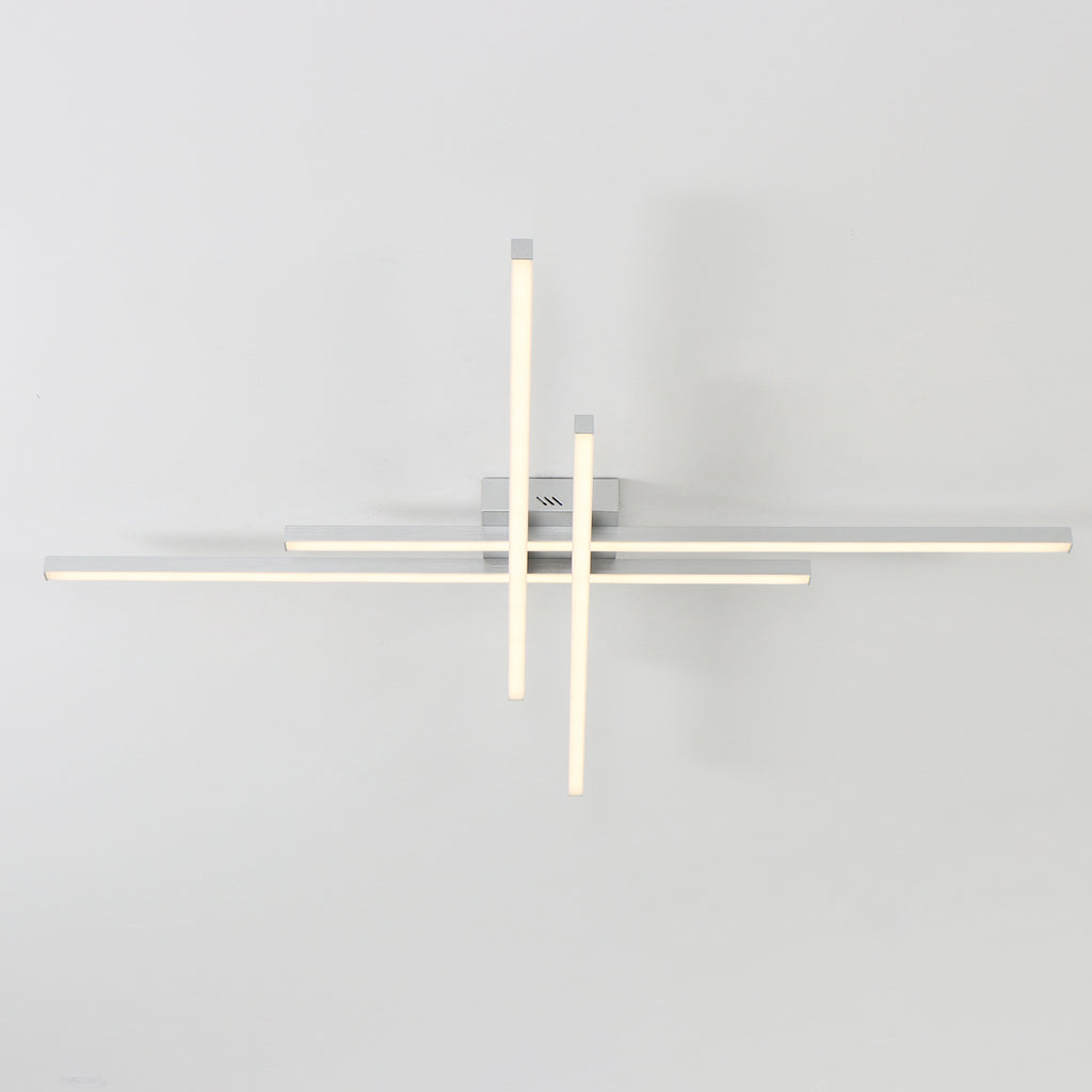 4-Lights Linear Modern LED Dimmable Flush Mount with Remote Control