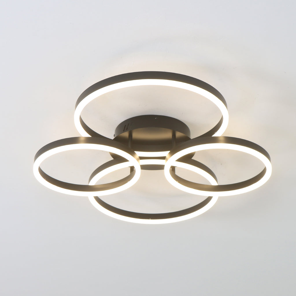 Circle Modern Integrated LED Flush Mount Ceiling Light with Remote Control