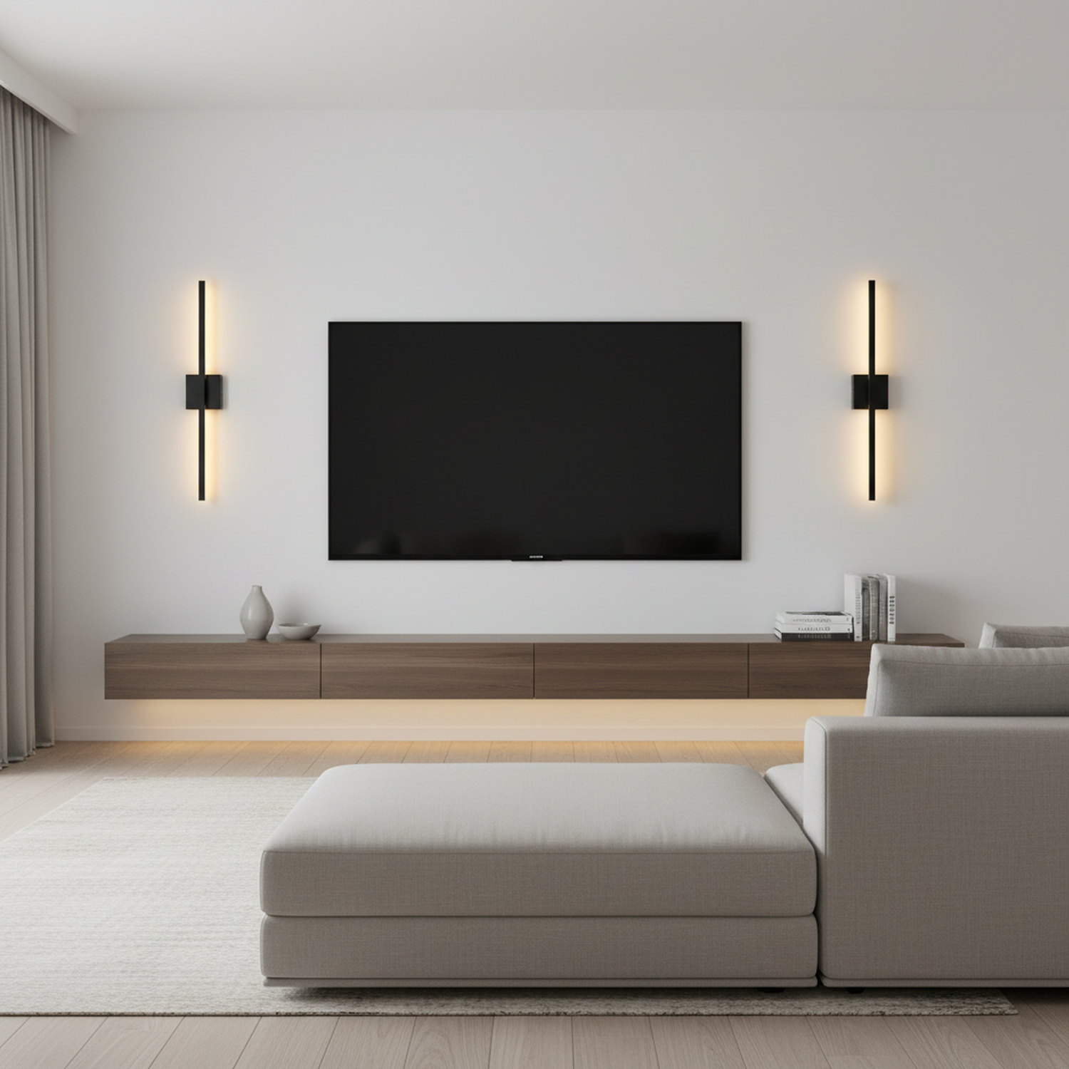 Modern LED Line Wall Sconces Traic Switch Dimming Alumnium Black/Silver/Gold Wall Light for Living Bedroom, Kitchen, Bathroom, Office Room