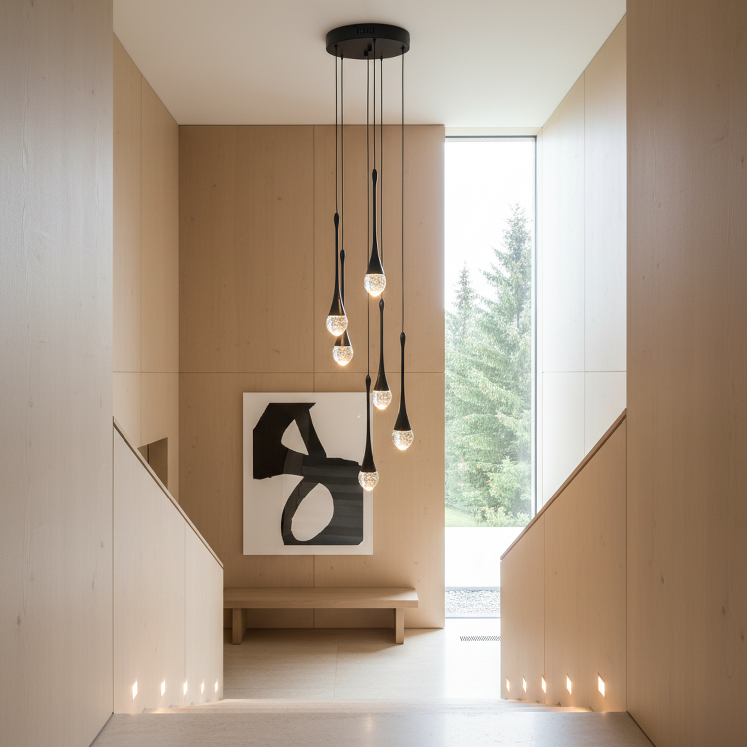 3/6/12 Lights Raindrop Triac Dimmable LED Chandelier with Bubble Crystal Shade