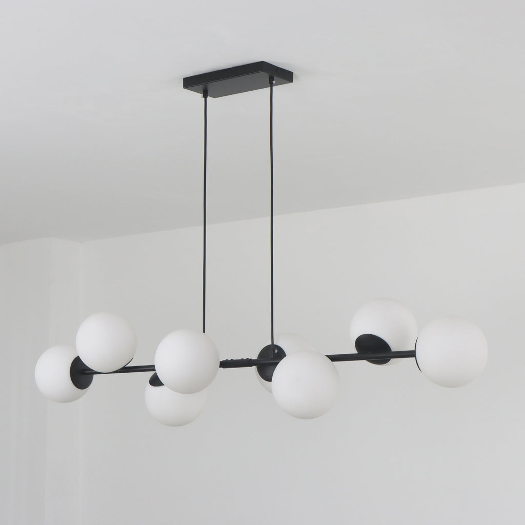 49" 8-Light Bubble Glass Chandelier for Kitchen Island Living Room