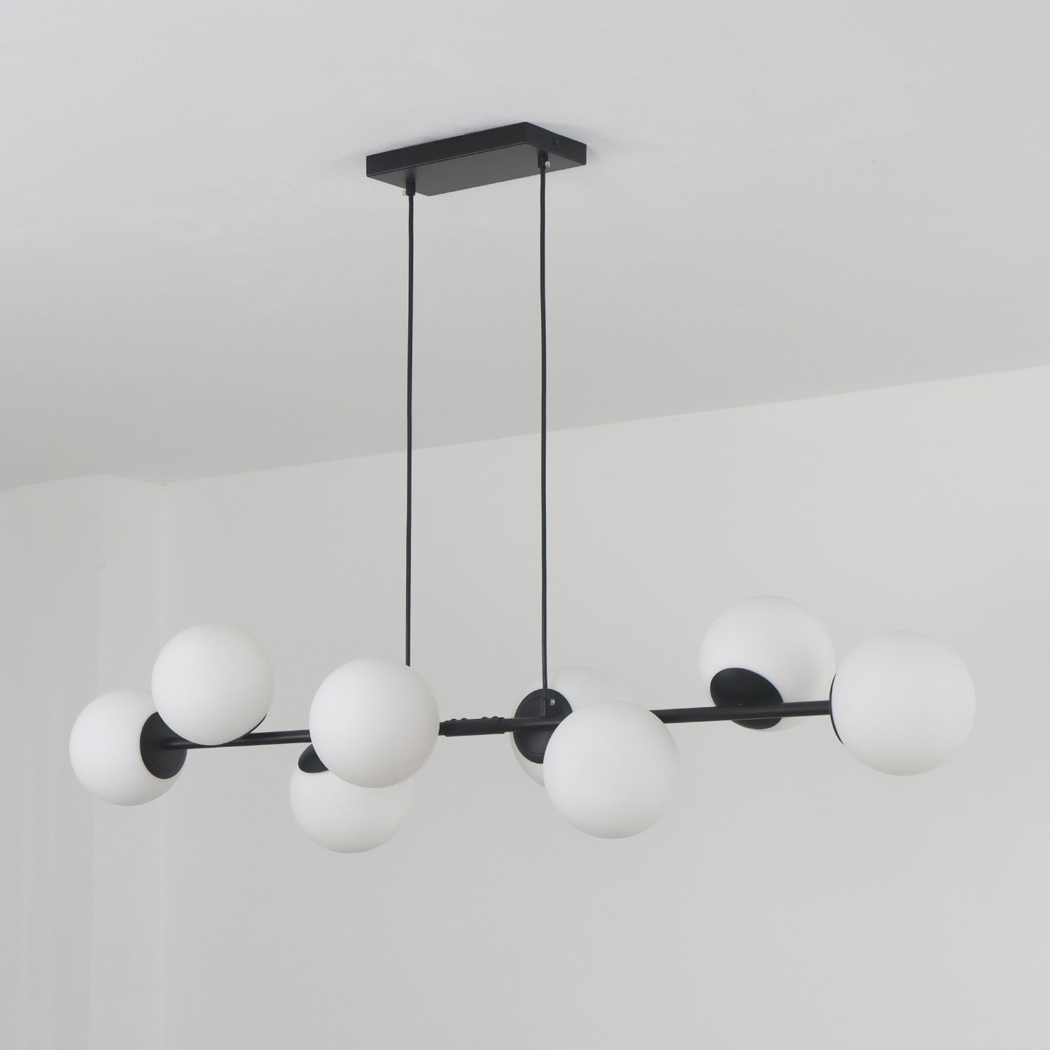 49" 8-Light Bubble Glass Chandelier for Kitchen Island Living Room