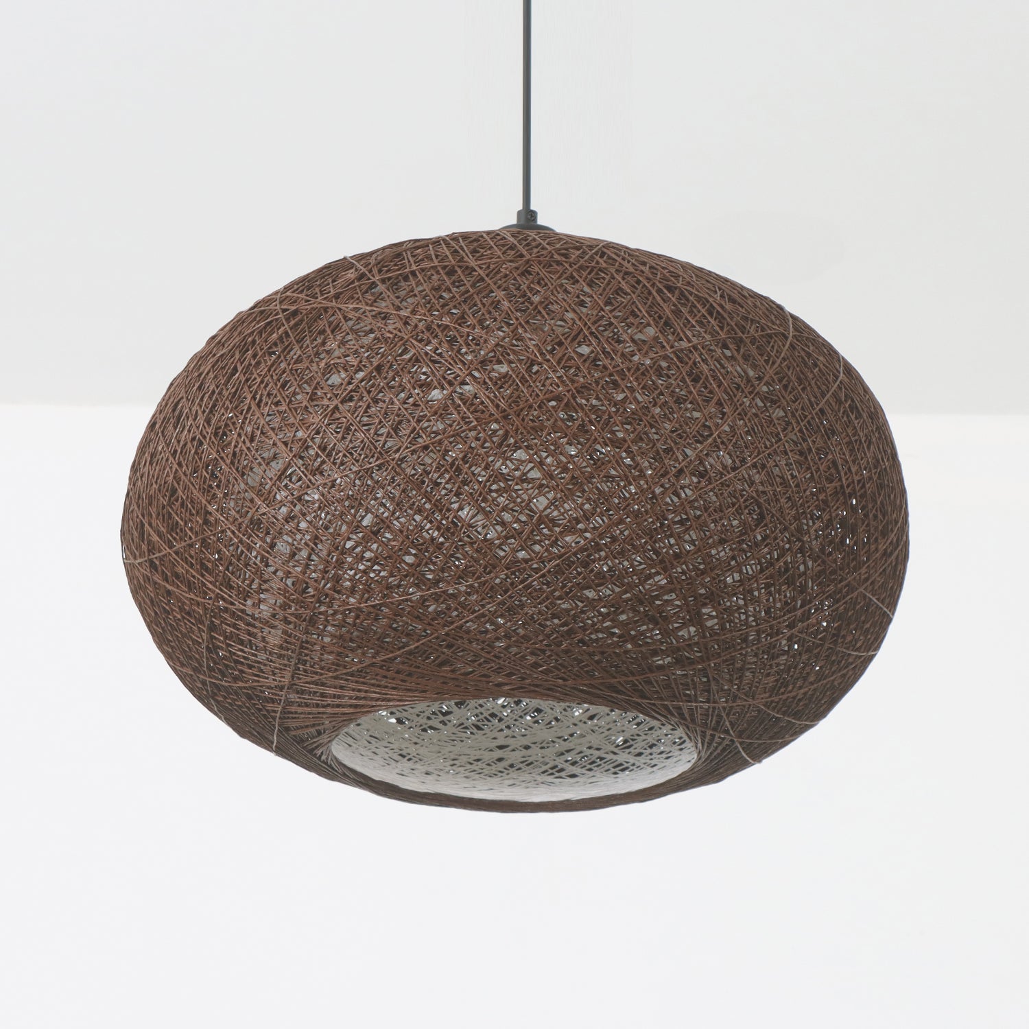 15.7"/19.7" 1 Light Boho Woven Rattan Pendant Light for Dinging Room Entrance Bedroom