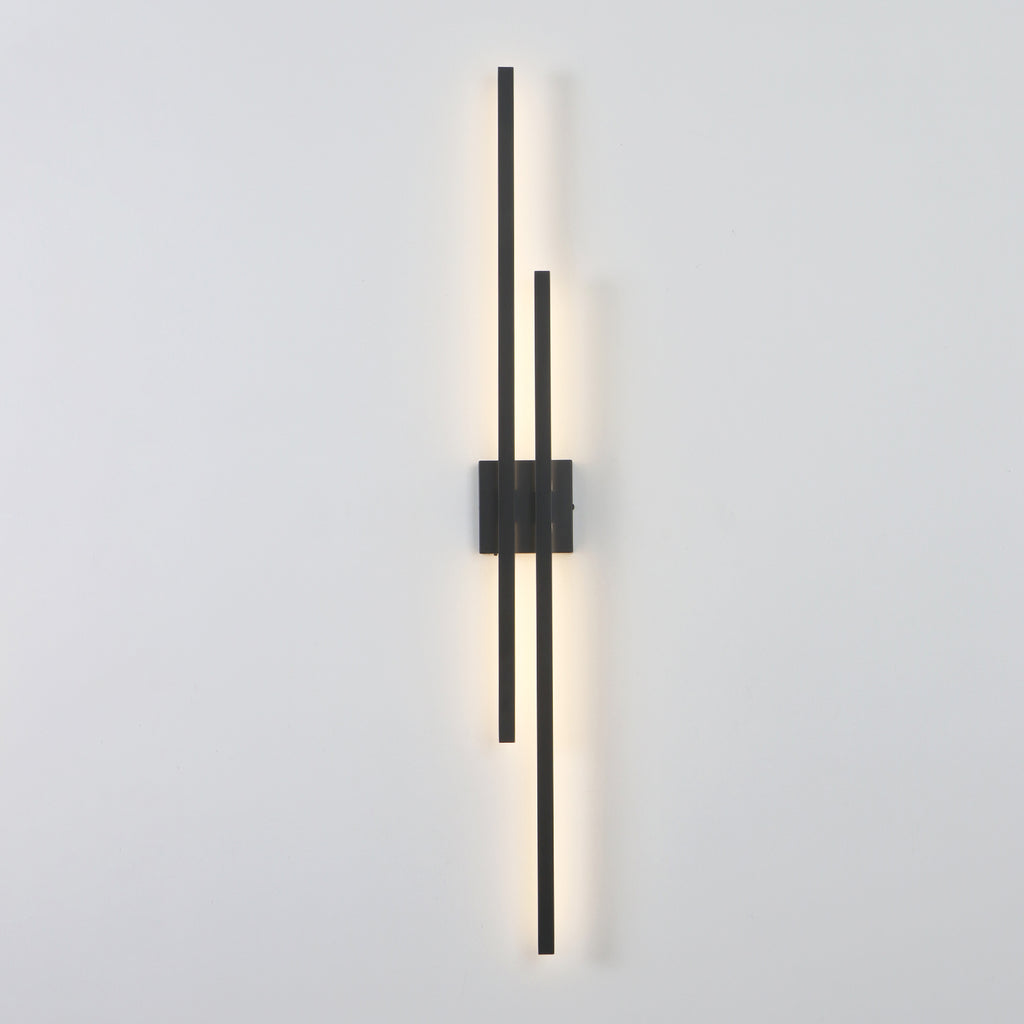 28/35/44 Inch 2-Lights Black 3 CCT Dimmable Linear Wall Sconce