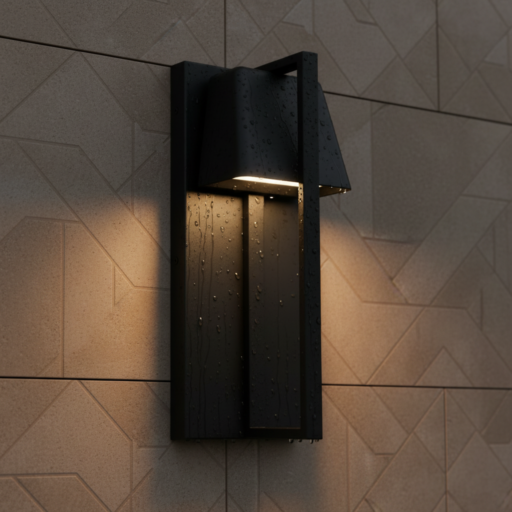 14.8 Inch Black Outdoor Wall Light with 3000K Warm Light,Indoor Wall Sconce