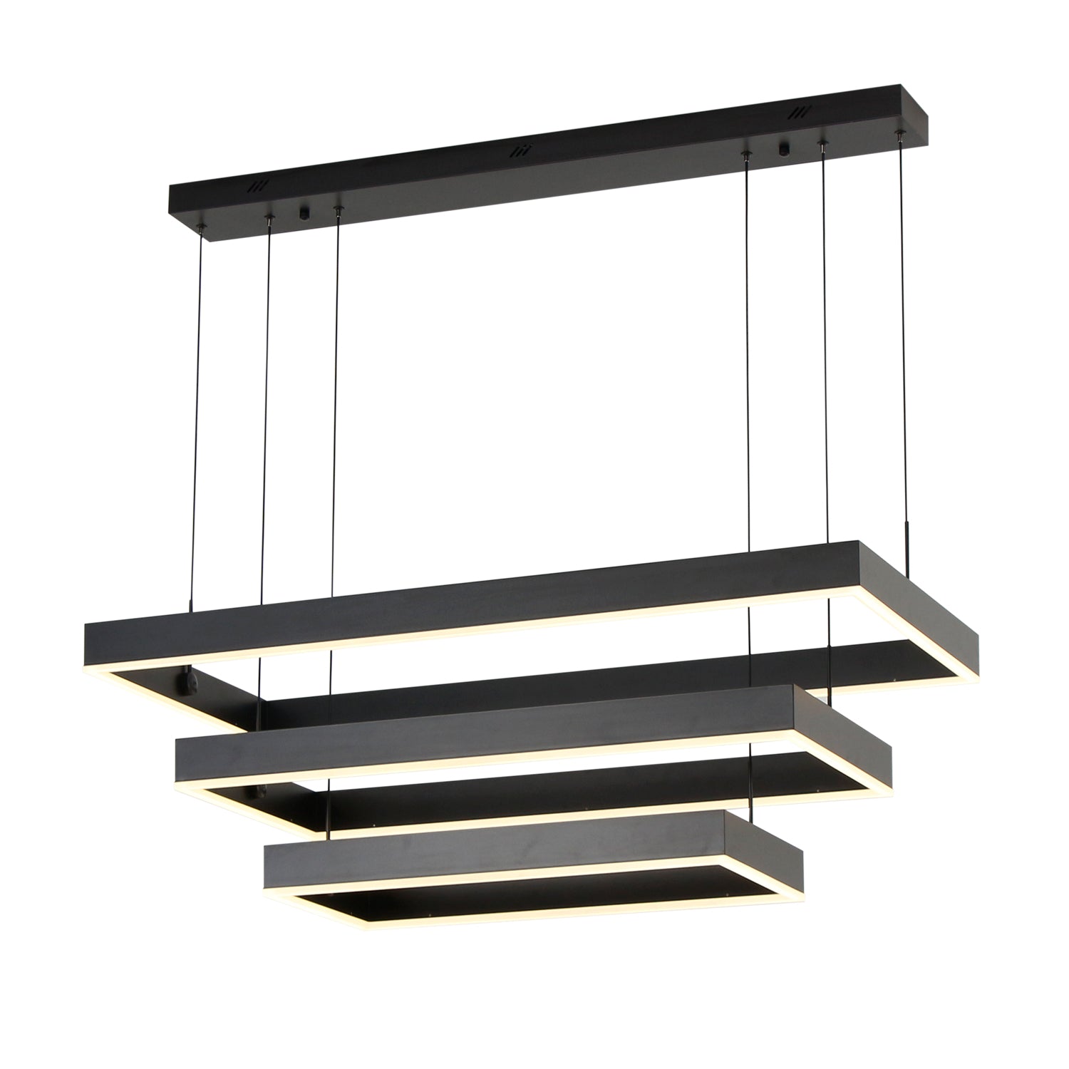 3-Lights 39 in. Rectangular Dimmable Integrated LED Chandelier