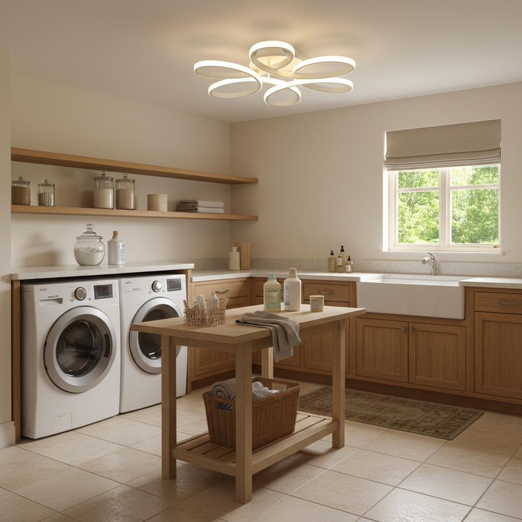 23 in. Flower Modern LED 3000K Triac Dimmable Flush Mount Ceiling Light