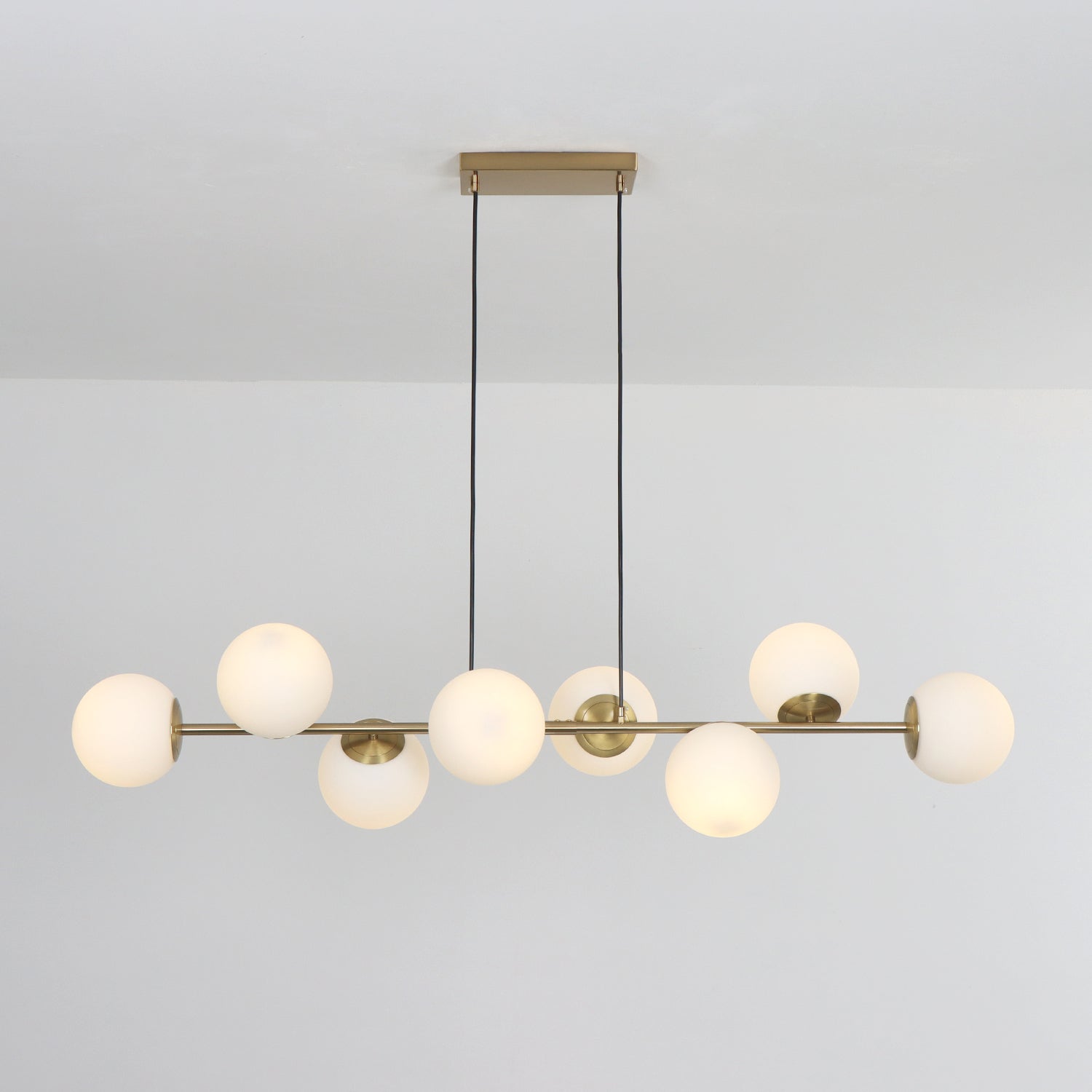 49" 8-Light Bubble Glass Chandelier for Kitchen Island Living Room
