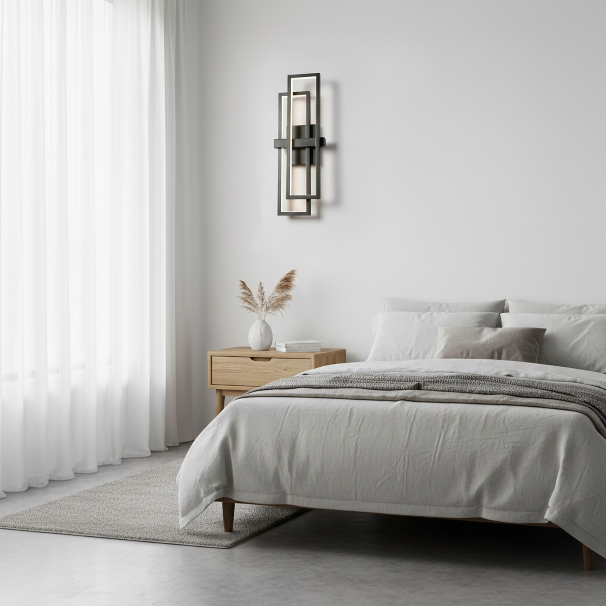 21"H Modern LED Dimmable Black Wall Sconce with Warm Light