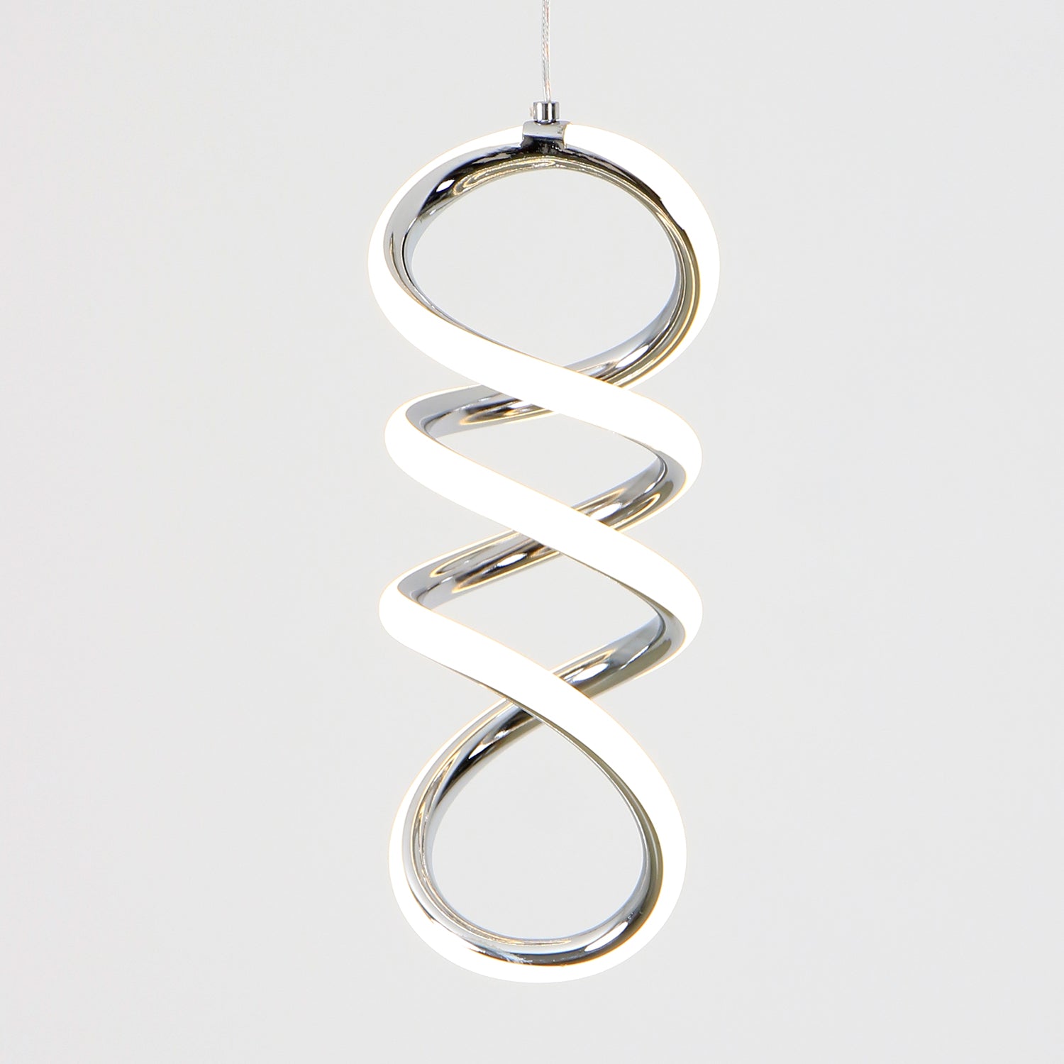 11.8"H*4.5"W Swirl LED Triac Dimmable Mini-Pendant Light with Black or Chrome Finish