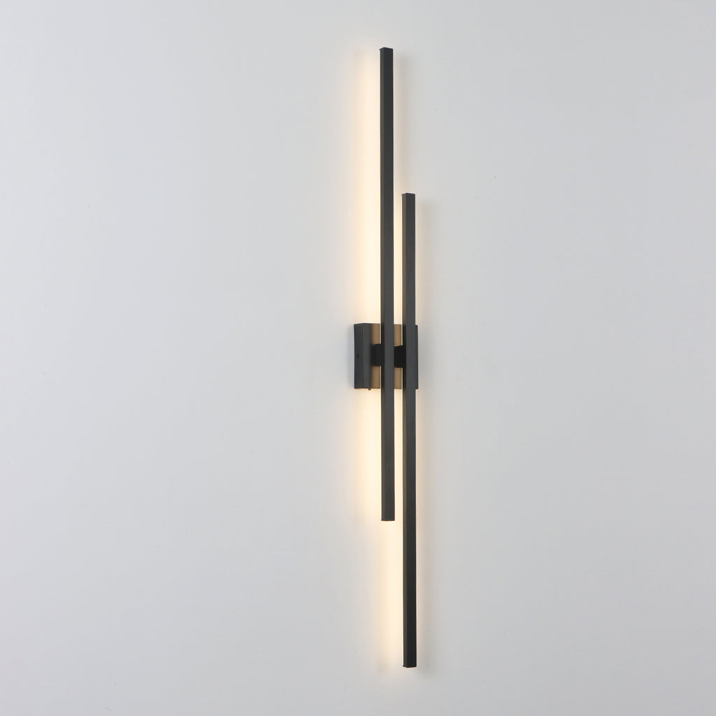 28/35/44 Inch 2-Lights Black 3 CCT Dimmable Linear Wall Sconce