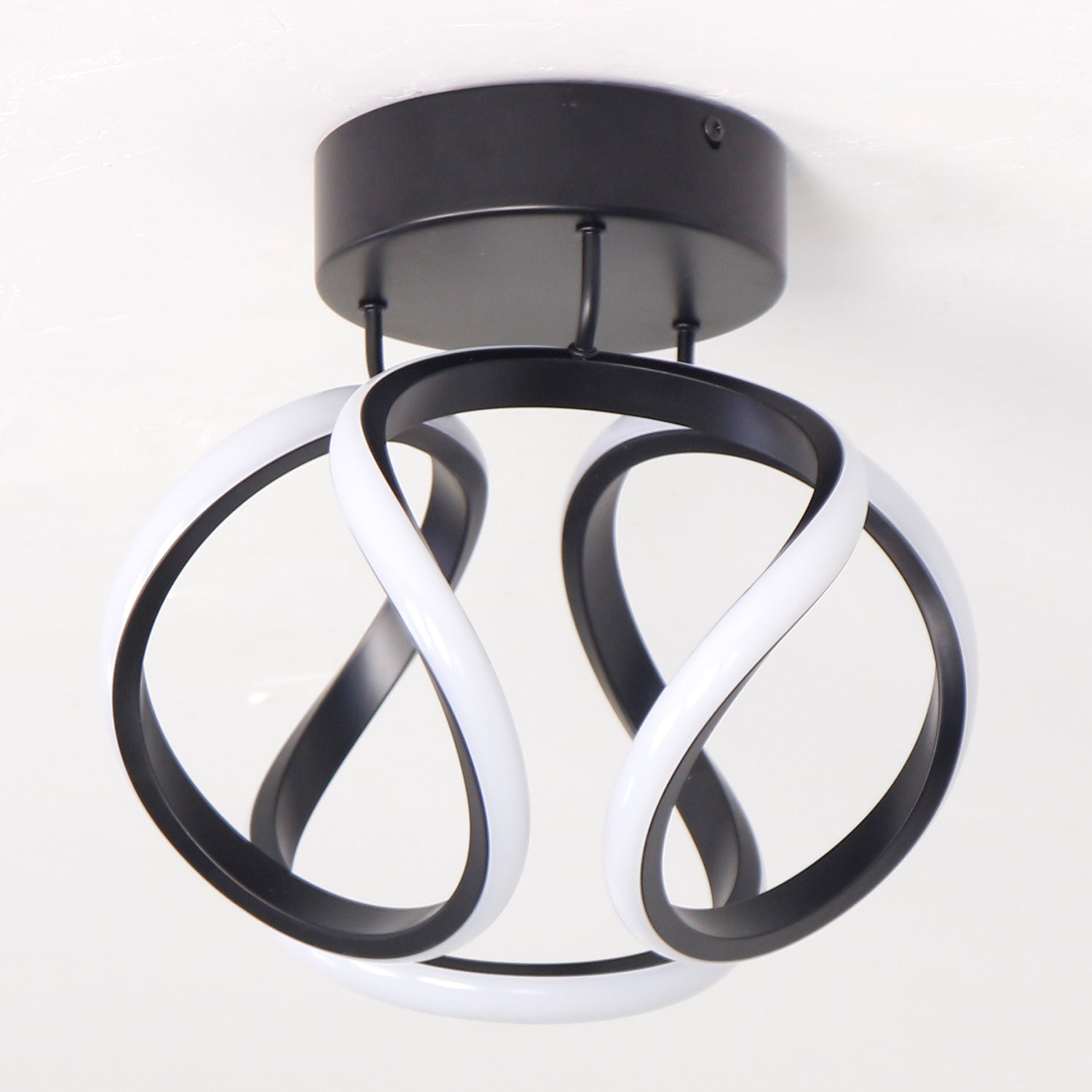 11" Black Integrated LED Triac Dimmable Semi-Flush Mount for Entrance Hallway