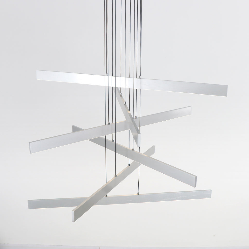 3/6 Lights 43.7"  Linear Sputnik Chandeliers for Dining Living Rooms,3000K