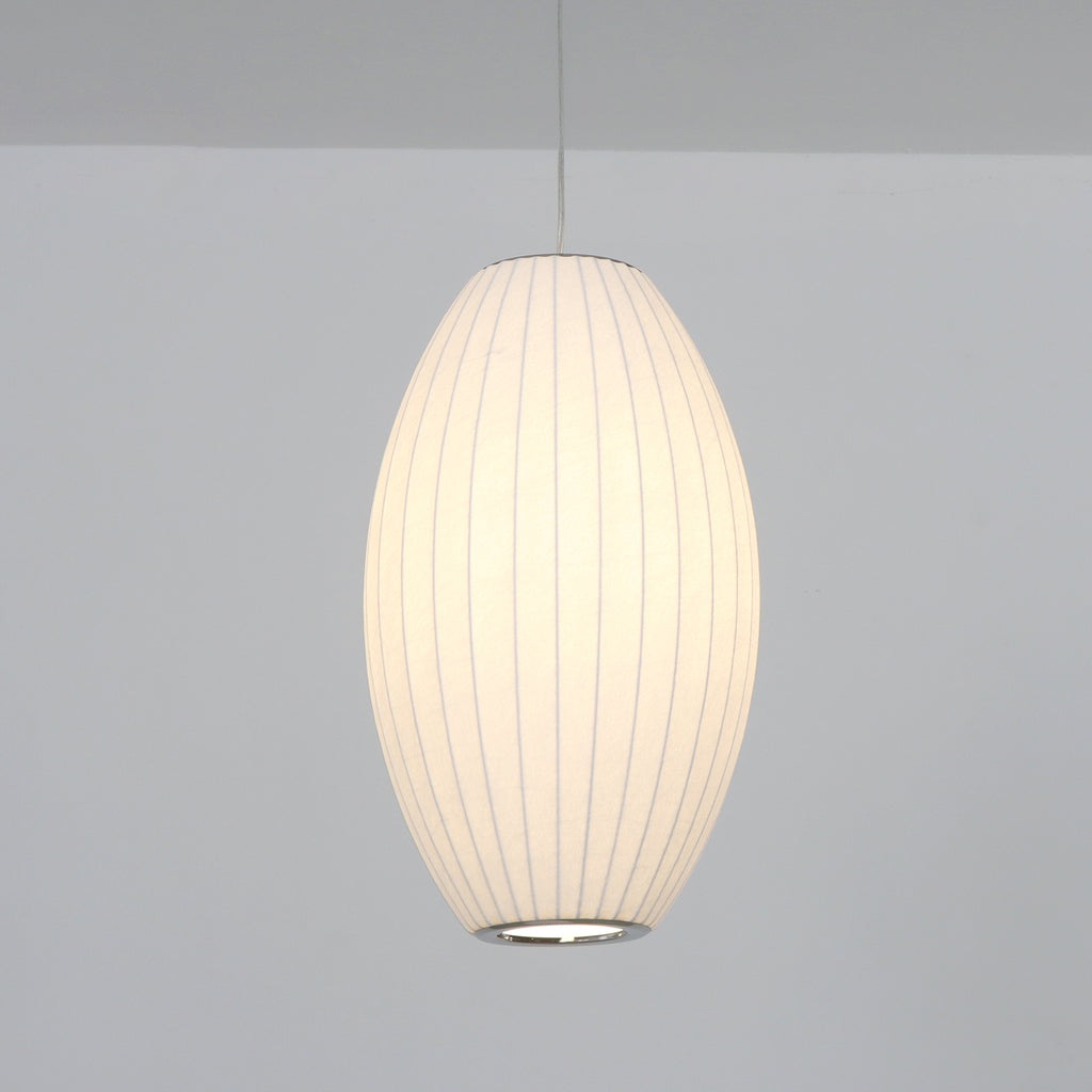 14/21 Inch 1-Light Drum White Silk Pendant Light for Restaurant Kitchen Entrance