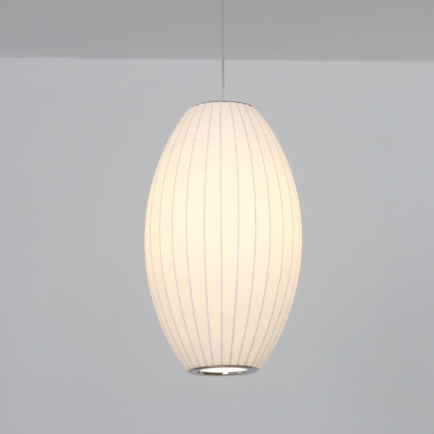 14/21 Inch 1-Light Drum White Silk Pendant Light for Restaurant Kitchen Entrance